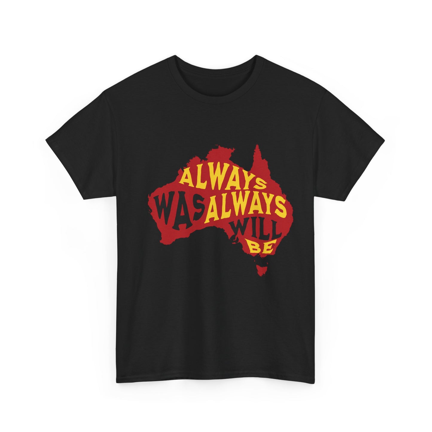 Indigenous pride tee with “Always was, Always will be” message and map graphic