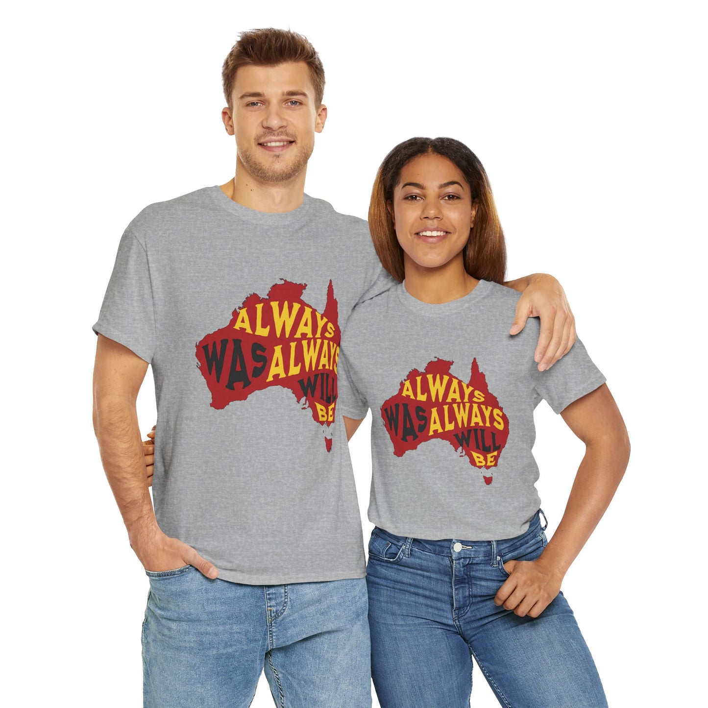 Respect Country t-shirt with Aboriginal flag colours and land acknowledgment