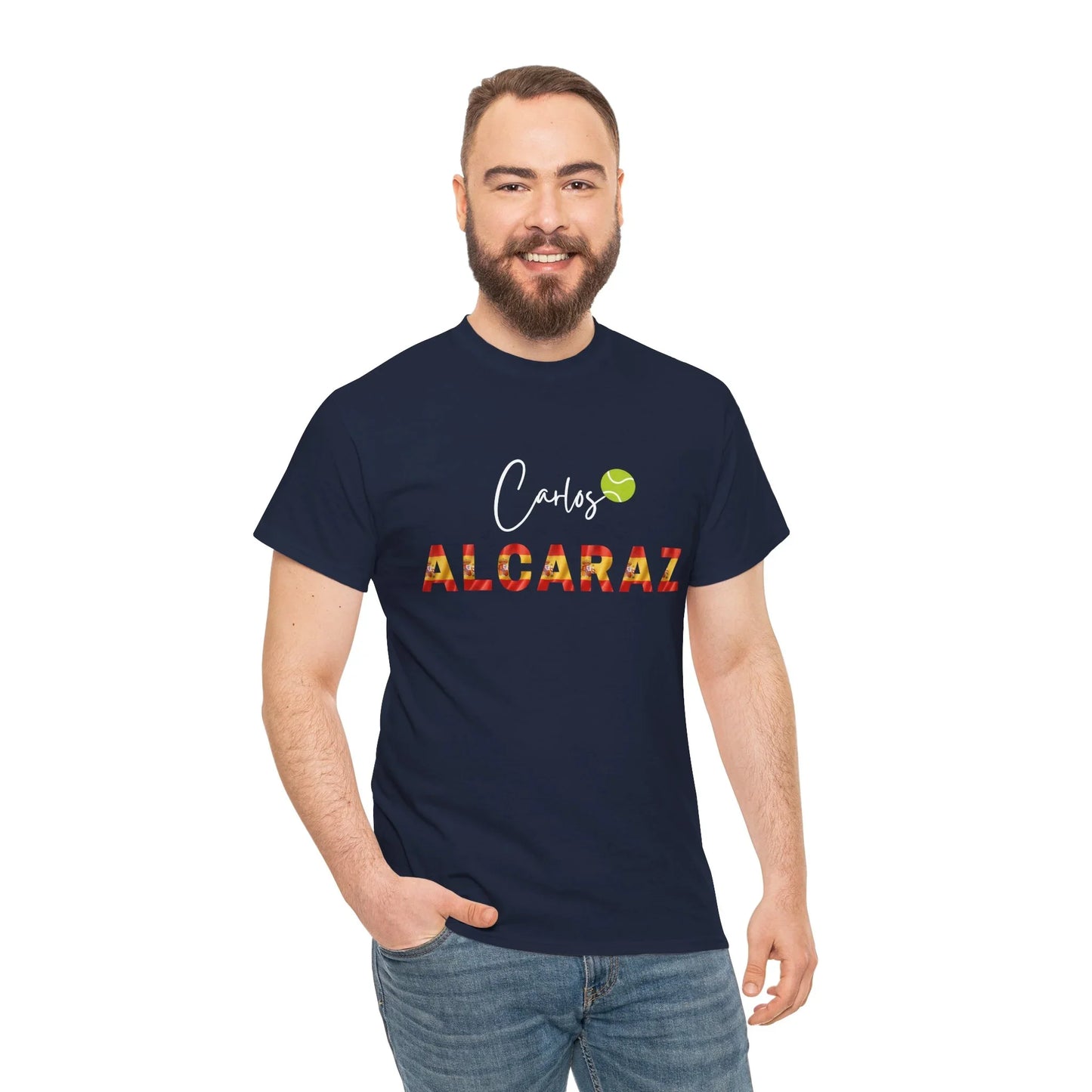 Grand Slam inspired tennis t-shirt with Spain colour palette