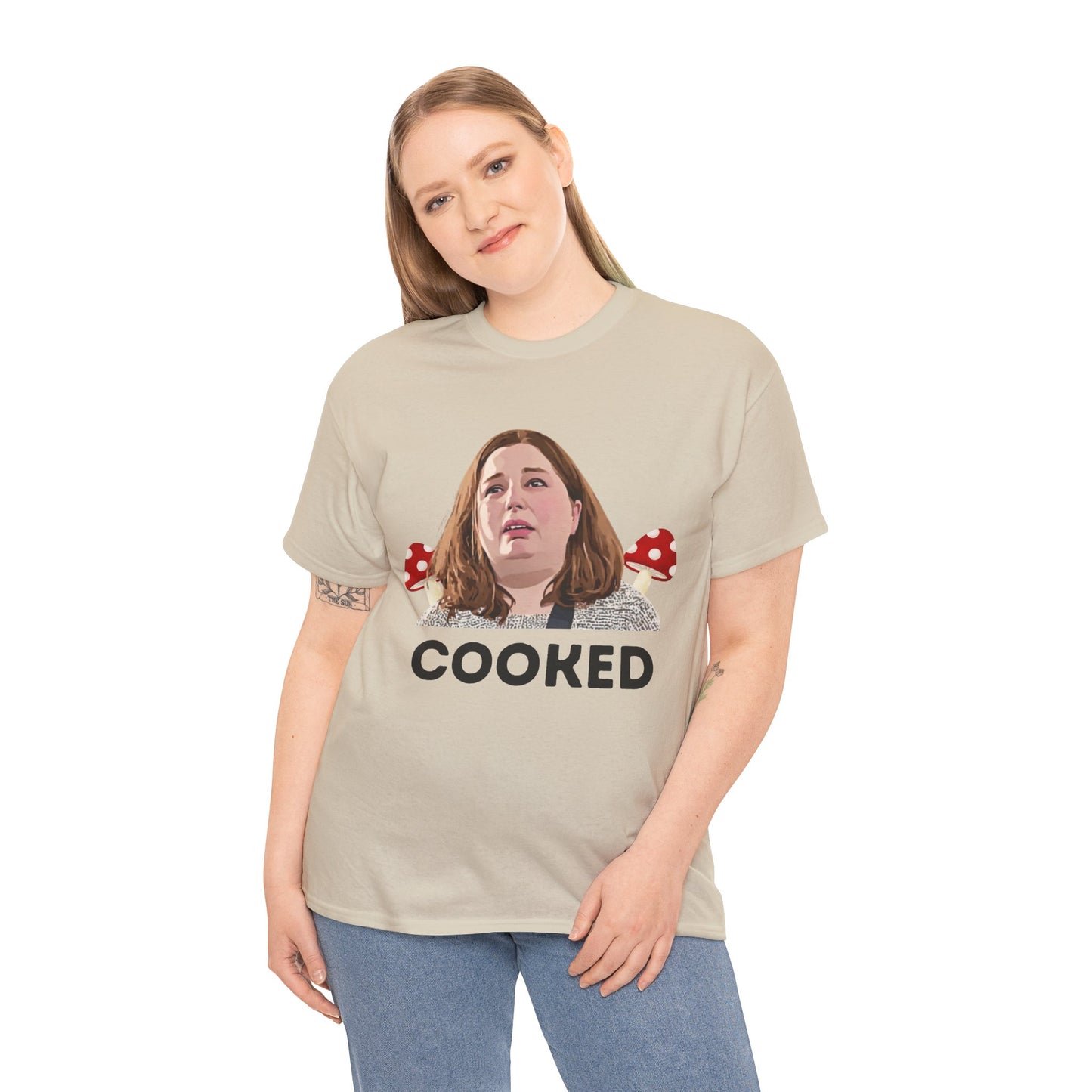 Erin Patterson parody shirt with Cooked and mushroom chef theme