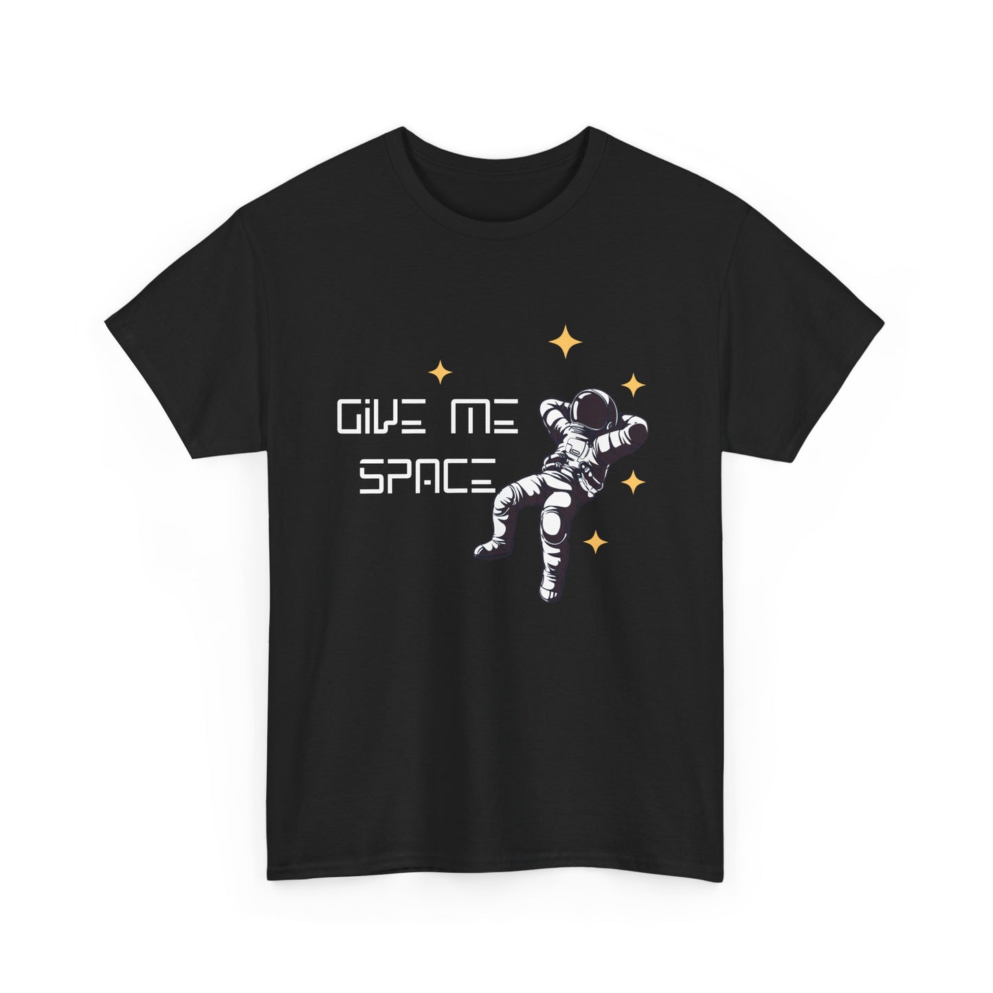 Astronaut floating in space graphic tee with "Give Me Space" text