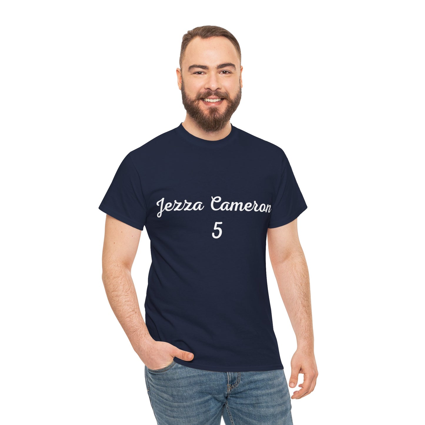 Geelong Cats Jezza Cameron 5 AFL t-shirt in team blue and white colours