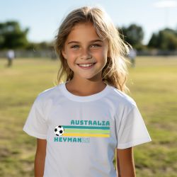 Kids retro Michelle Heyman Matildas t-shirt in vintage Australian style