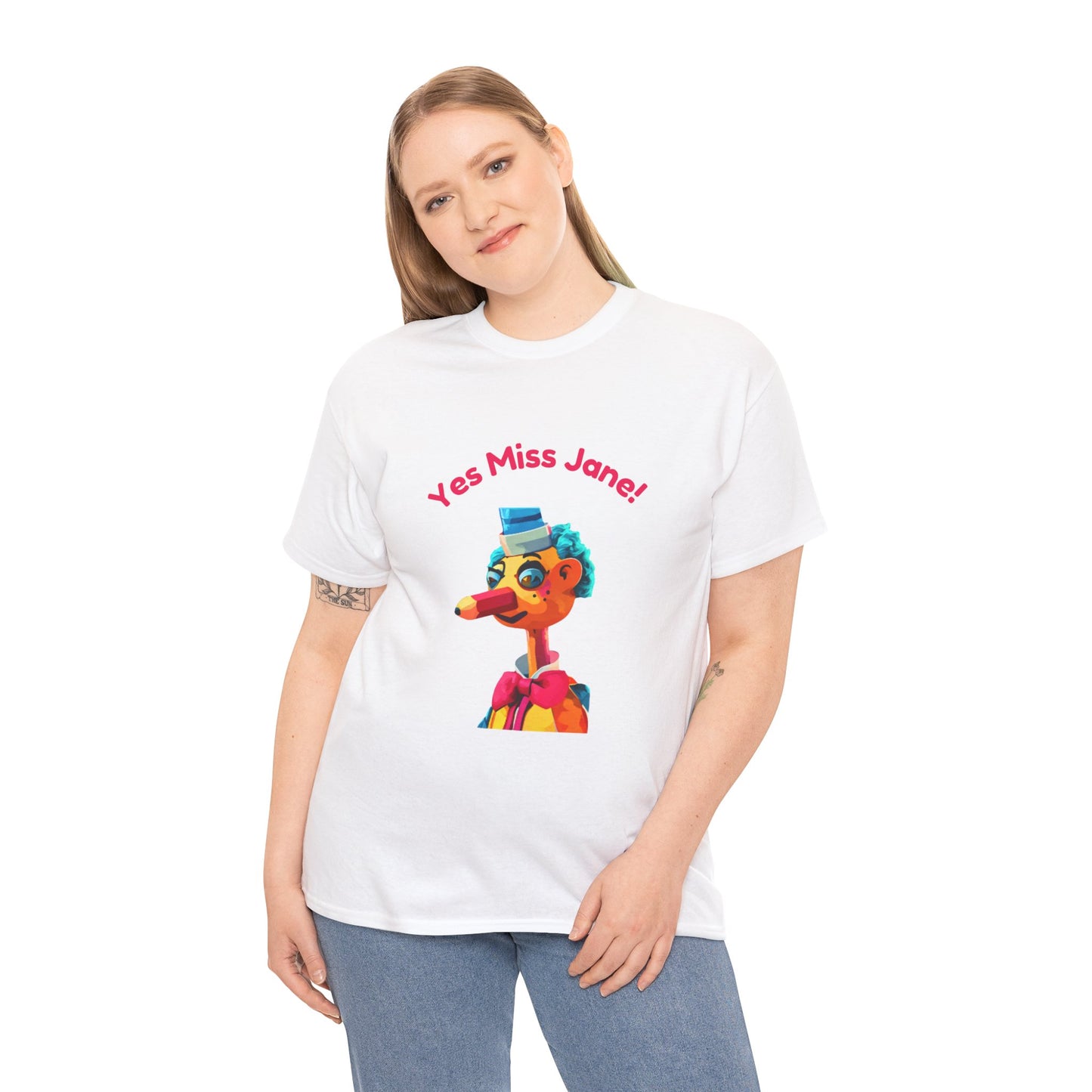 Classic fit nostalgic tee featuring Mr. Squiggle and Miss Jane – great for retro fashion lovers