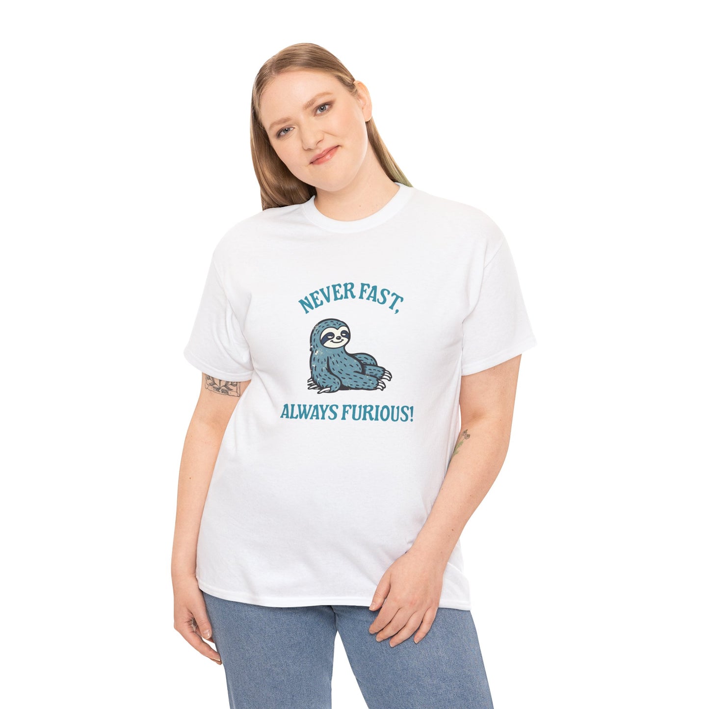 Cute sloth cartoon tee for those who take life slowly