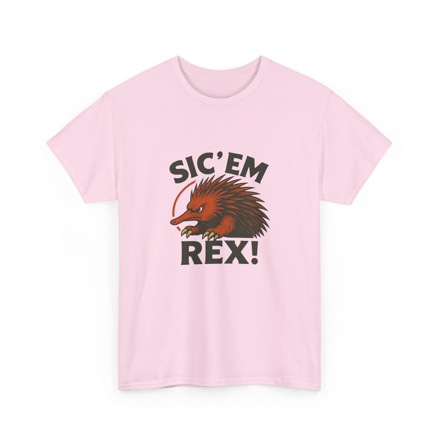 Aussie nostalgia shirt with echidna and Sic ’Em Rex quote