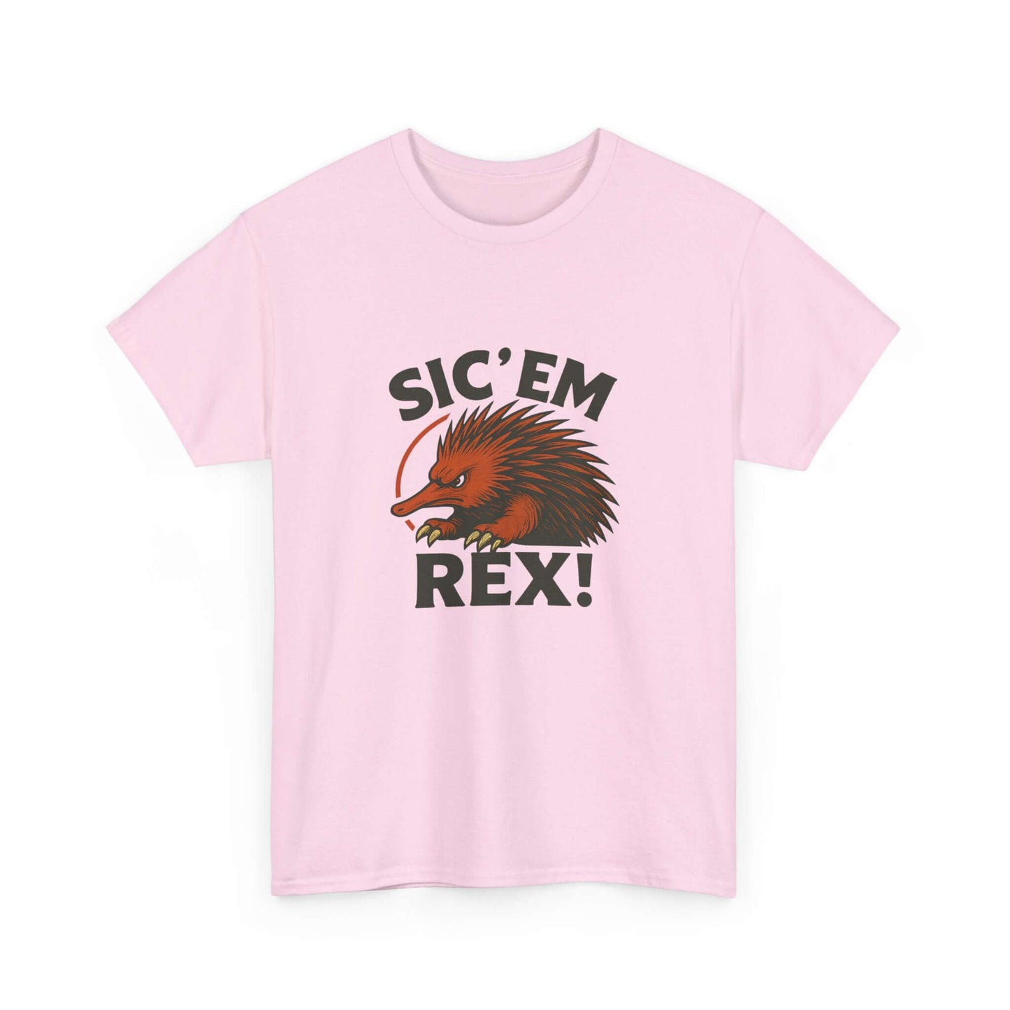 Aussie nostalgia shirt with echidna and Sic ’Em Rex quote