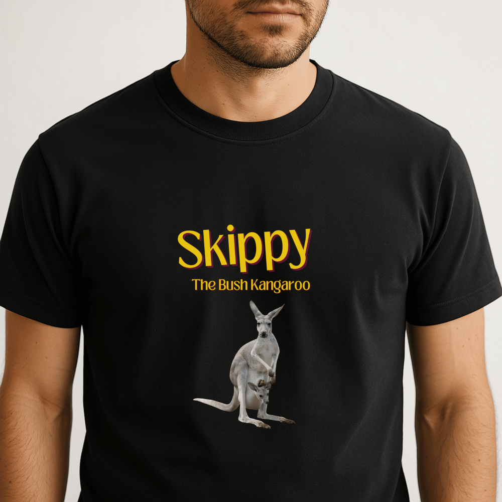 Skippy the Bush Kangaroo retro t-shirt with 'What’s Wrong Skip?' slogan – classic 70s Australian TV nostalgia tee
