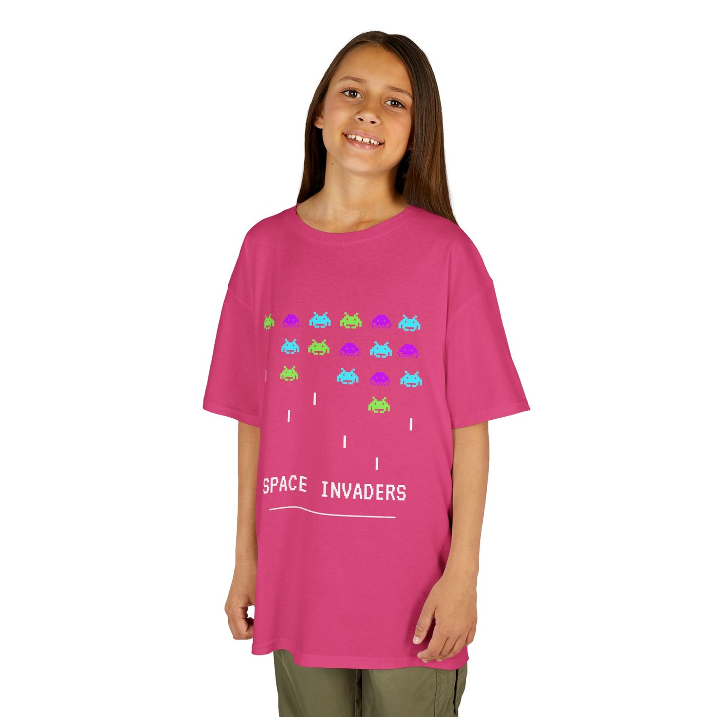 Old-school Space Invaders kids tee with nostalgic appeal