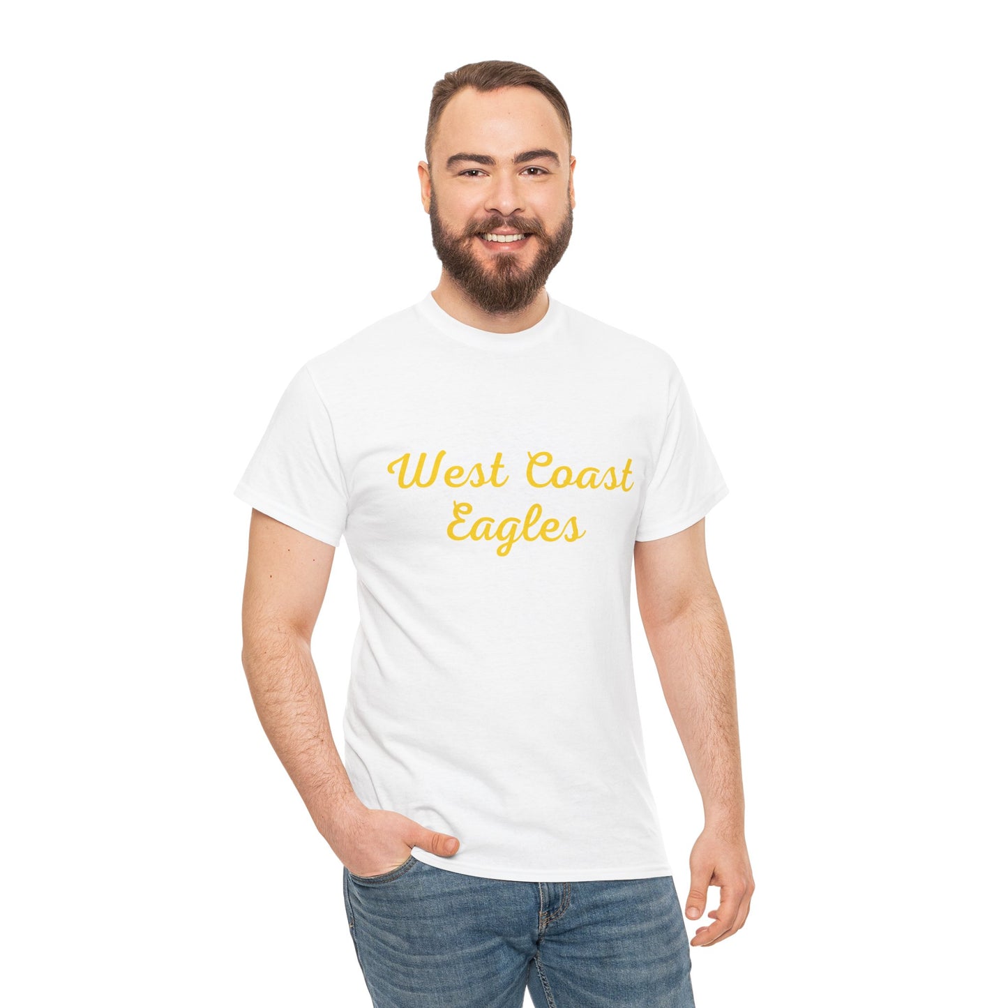 AFL West Coast Eagles fan apparel in navy and gold design