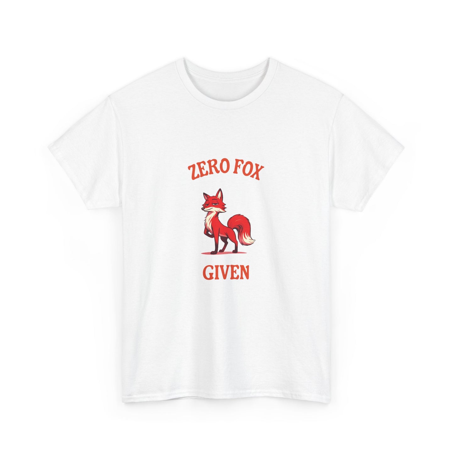 Funny t-shirt with “Zero Fox Given” and vintage cartoon fox