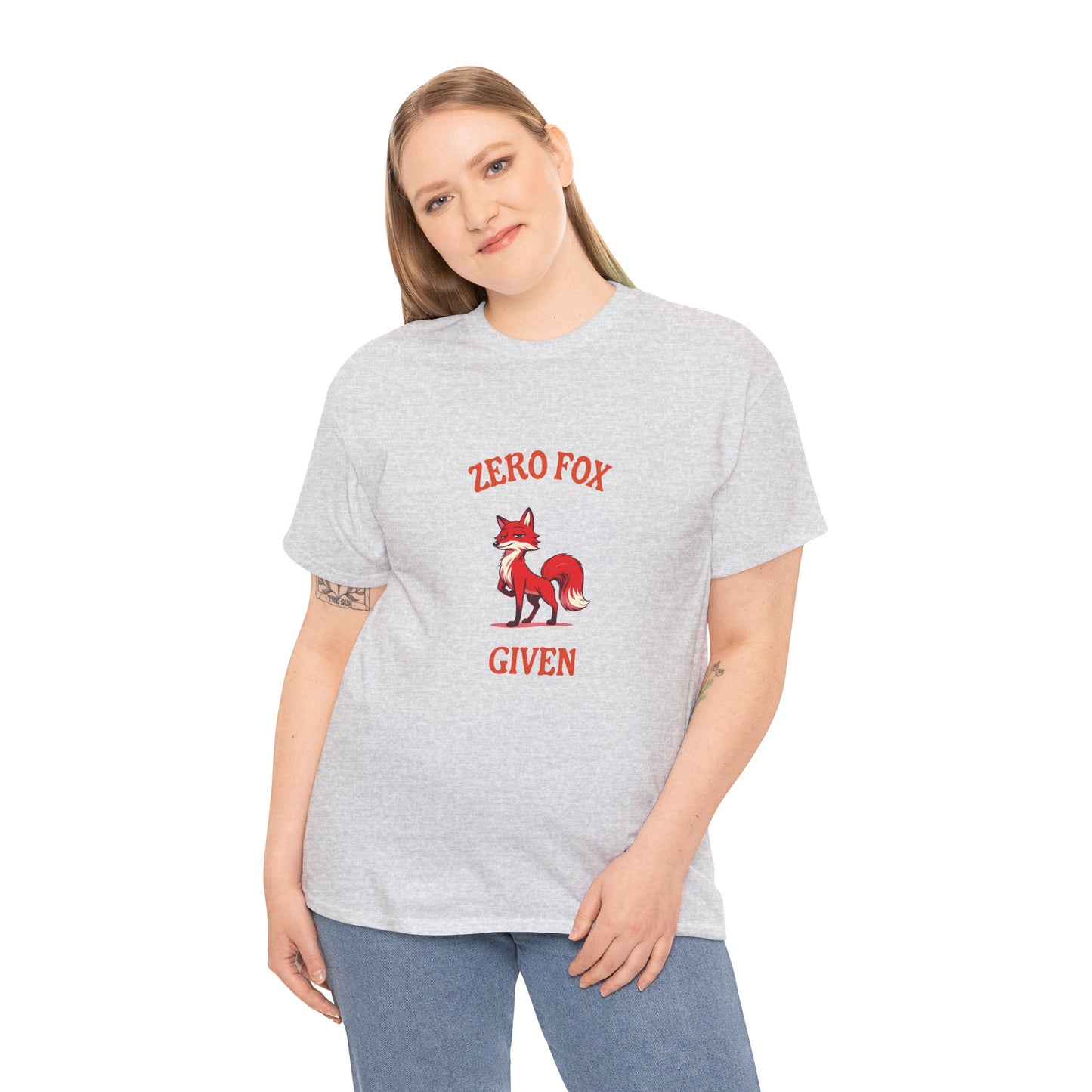 Unisex statement shirt with cartoon fox and sarcastic phrase