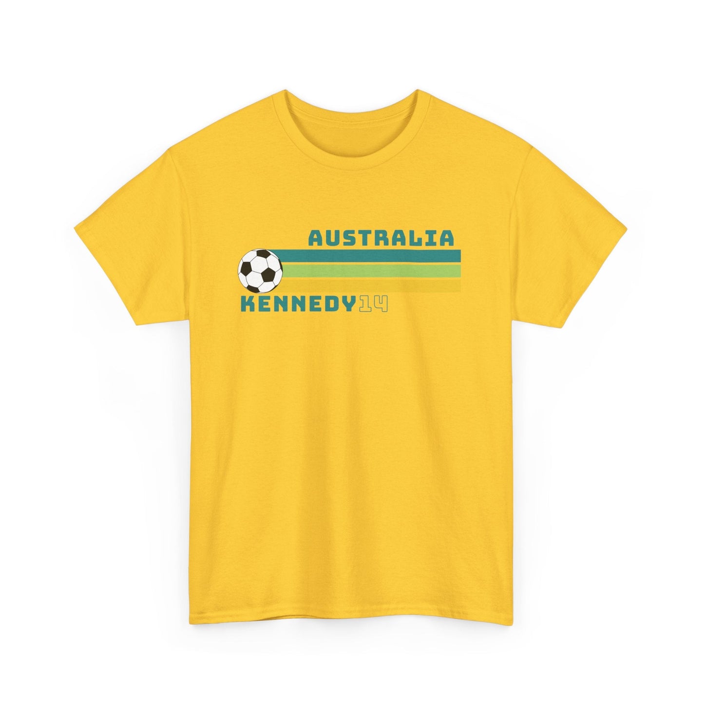 Vintage-style Matildas t-shirt with Alanna Kennedy’s name and number, celebrating Aussie pride