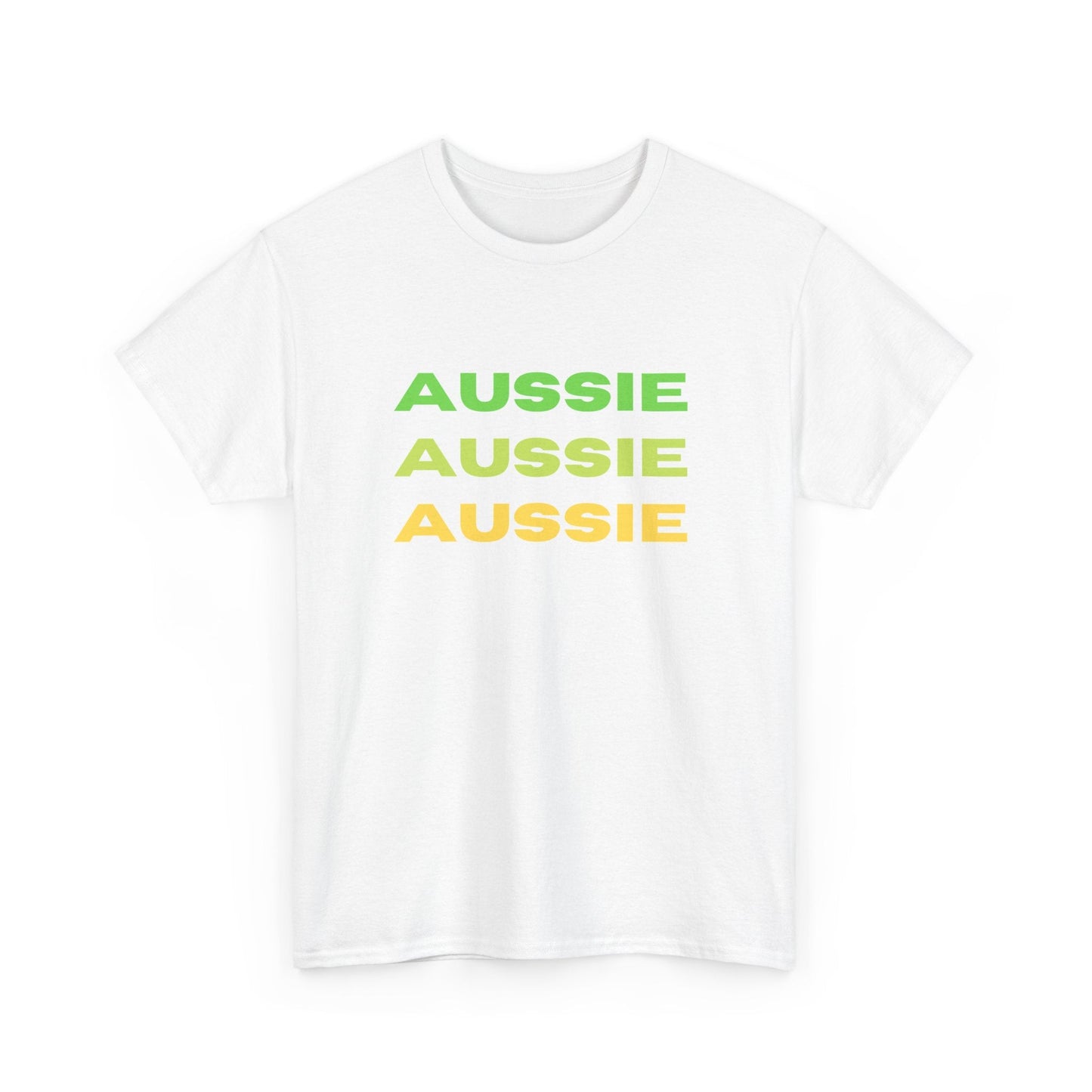 Aussie Aussie Aussie' t-shirt—celebrate Australian heritage with this classic cheer design for true Aussie fans