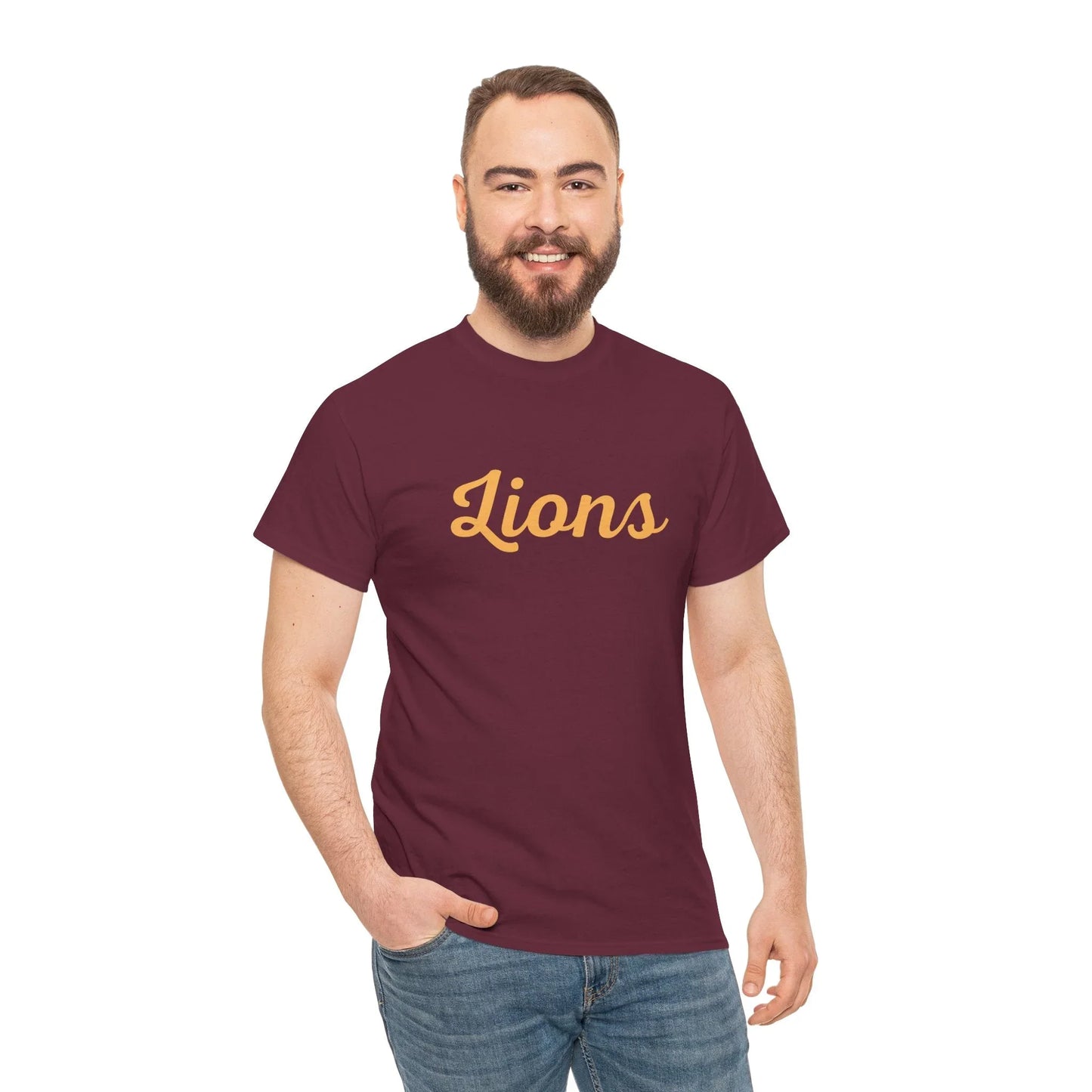 Lions AFL t-shirt in maroon, blue and gold – perfect for proud fans