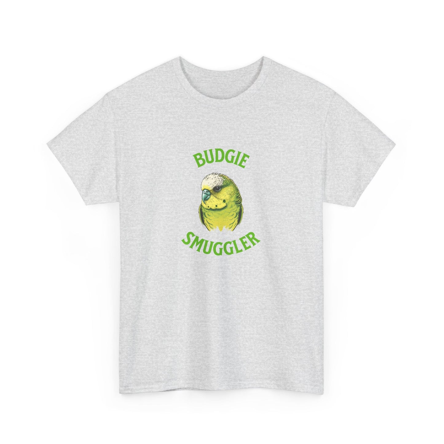 Unisex t-shirt with cheeky Aussie slang and illustrated budgie