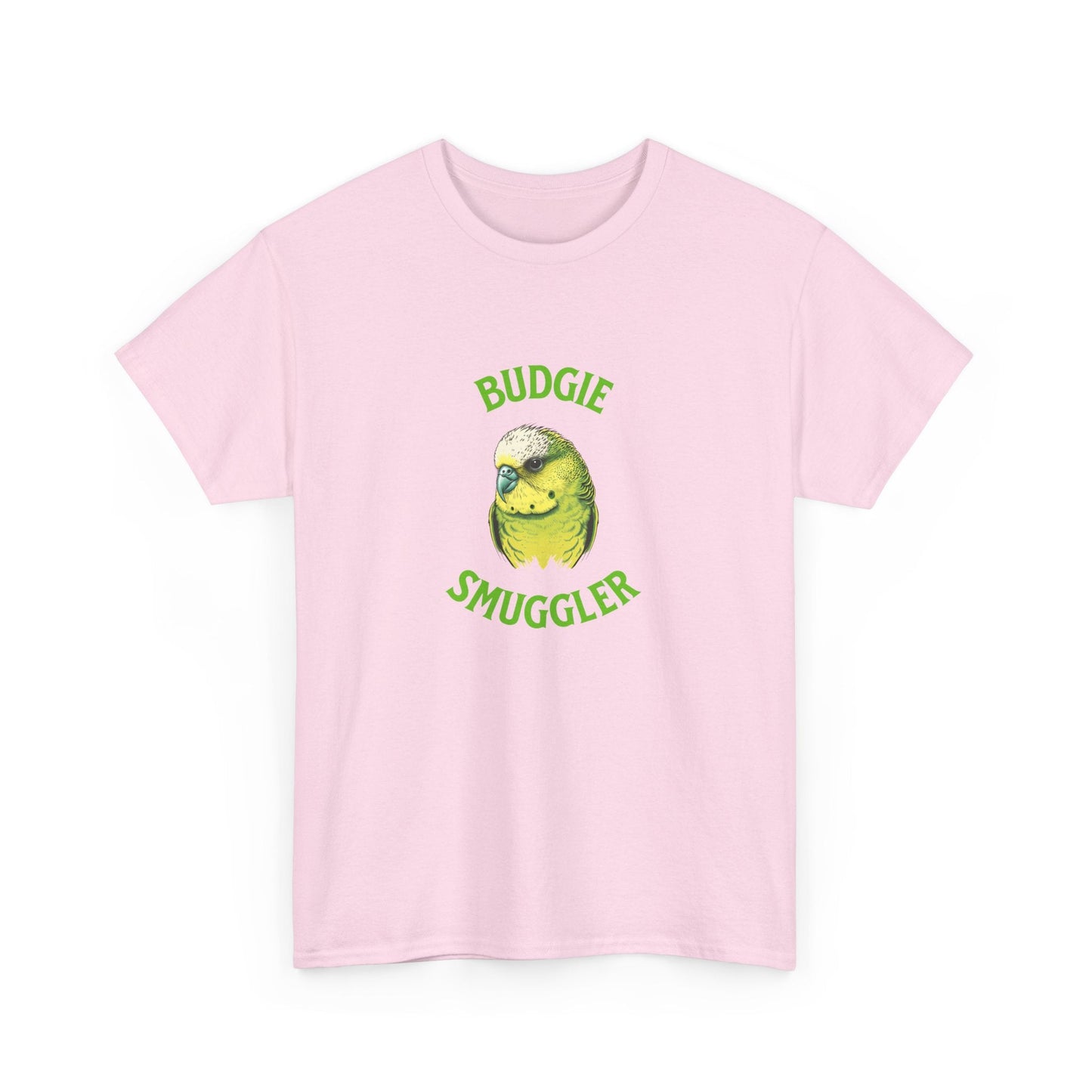 Graphic tee with hilarious Aussie saying and colourful budgie design