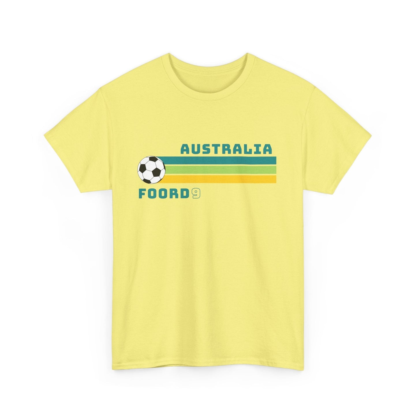 Support Matildas star Caitlin Foord with this classic green and gold retro t-shirt