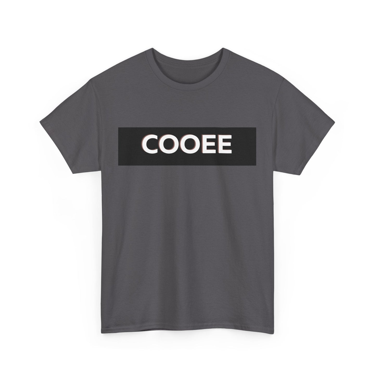 Premium cotton t-shirt with Aussie phrase ‘Cooee’ print