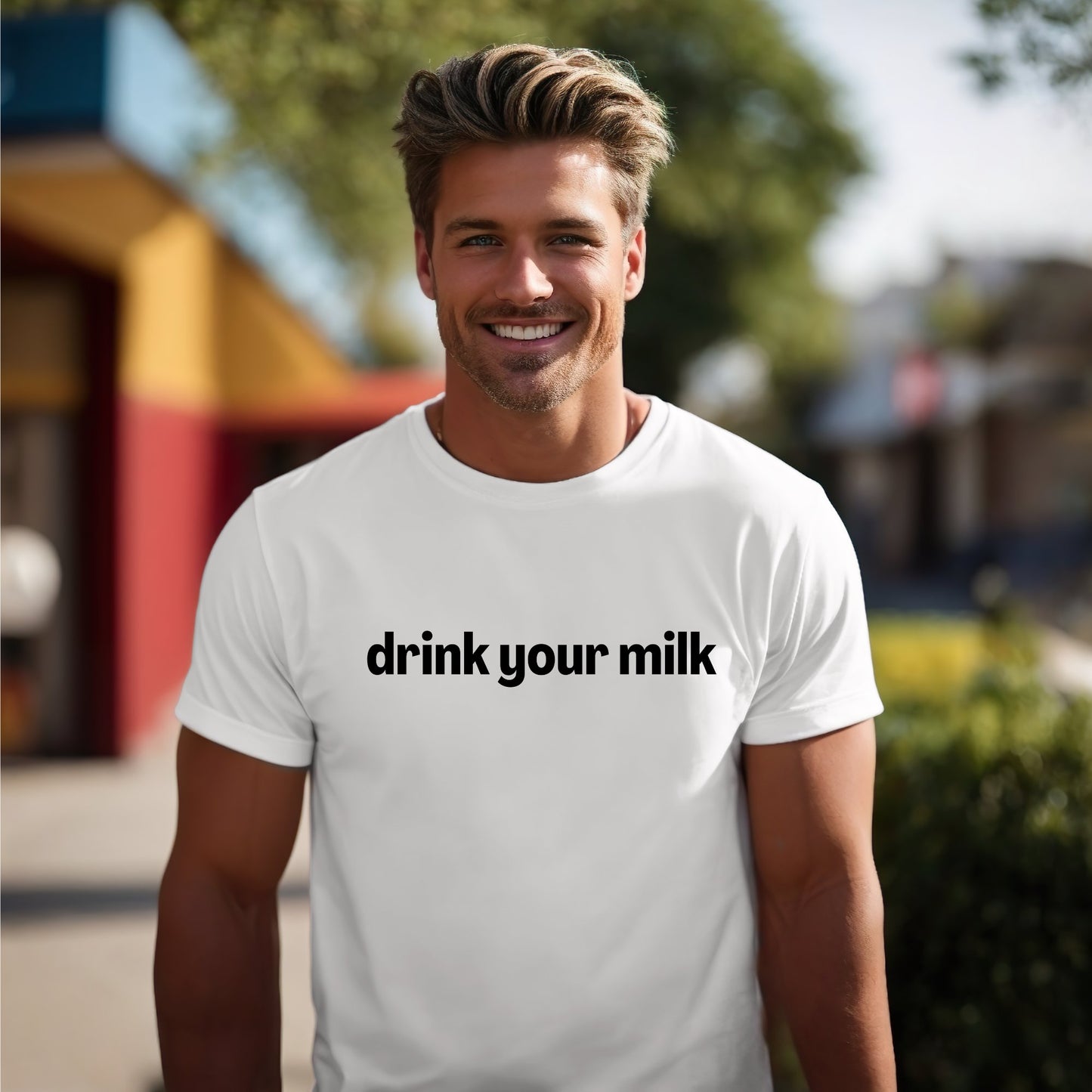 Drink Your Milk t-shirt inspired by Jonathan Bailey – bold support for LGBTQIA+ rights