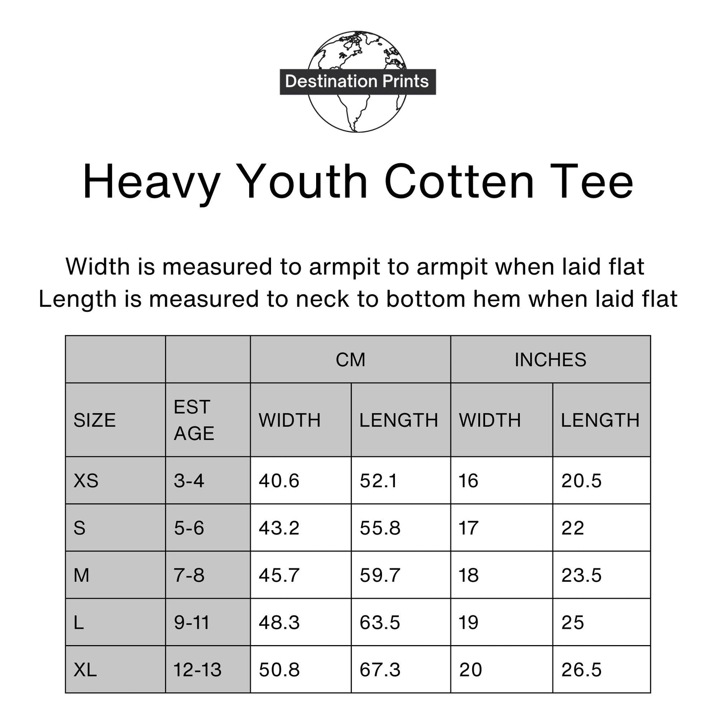 Eat pasta run fasta kids t-shirt size chart