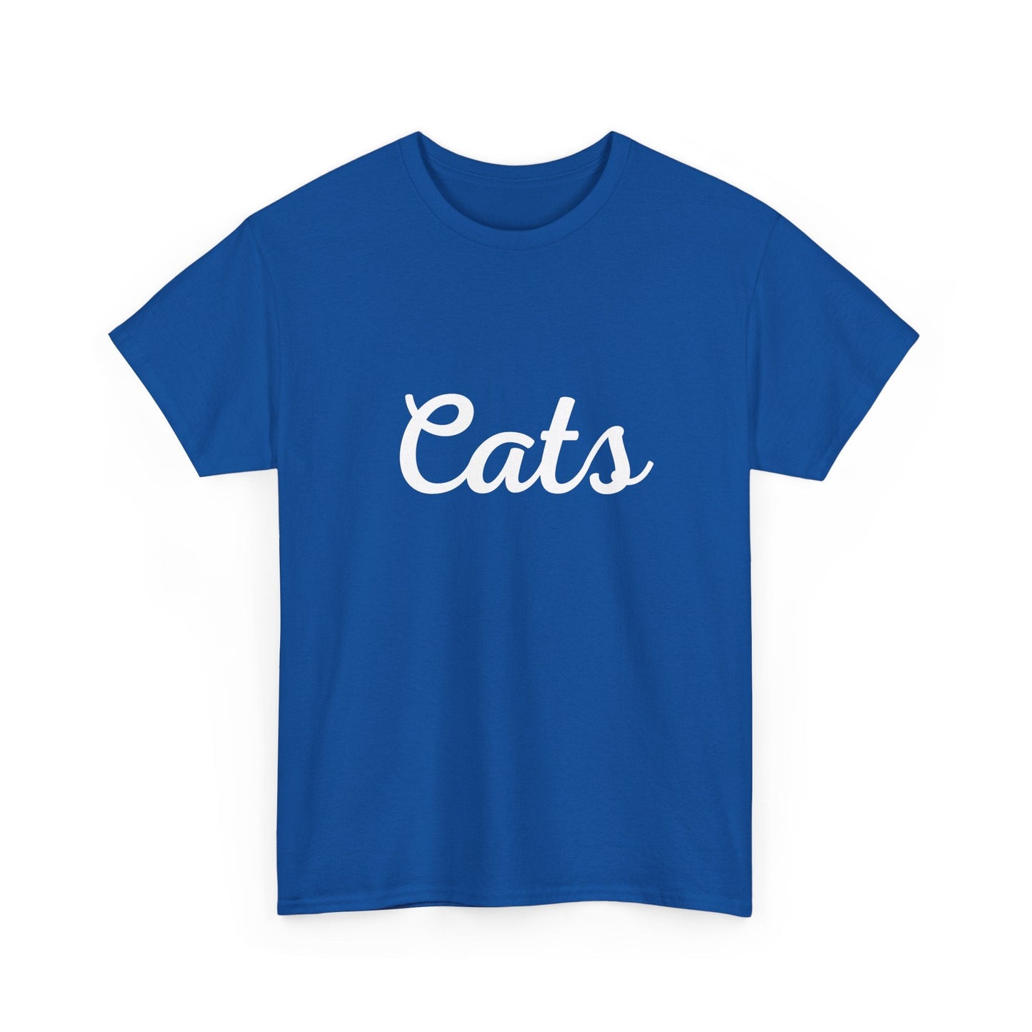 AFL fan essential – Geelong Cats t-shirt with stylish cursive script, ideal for loyal supporters and collectors!