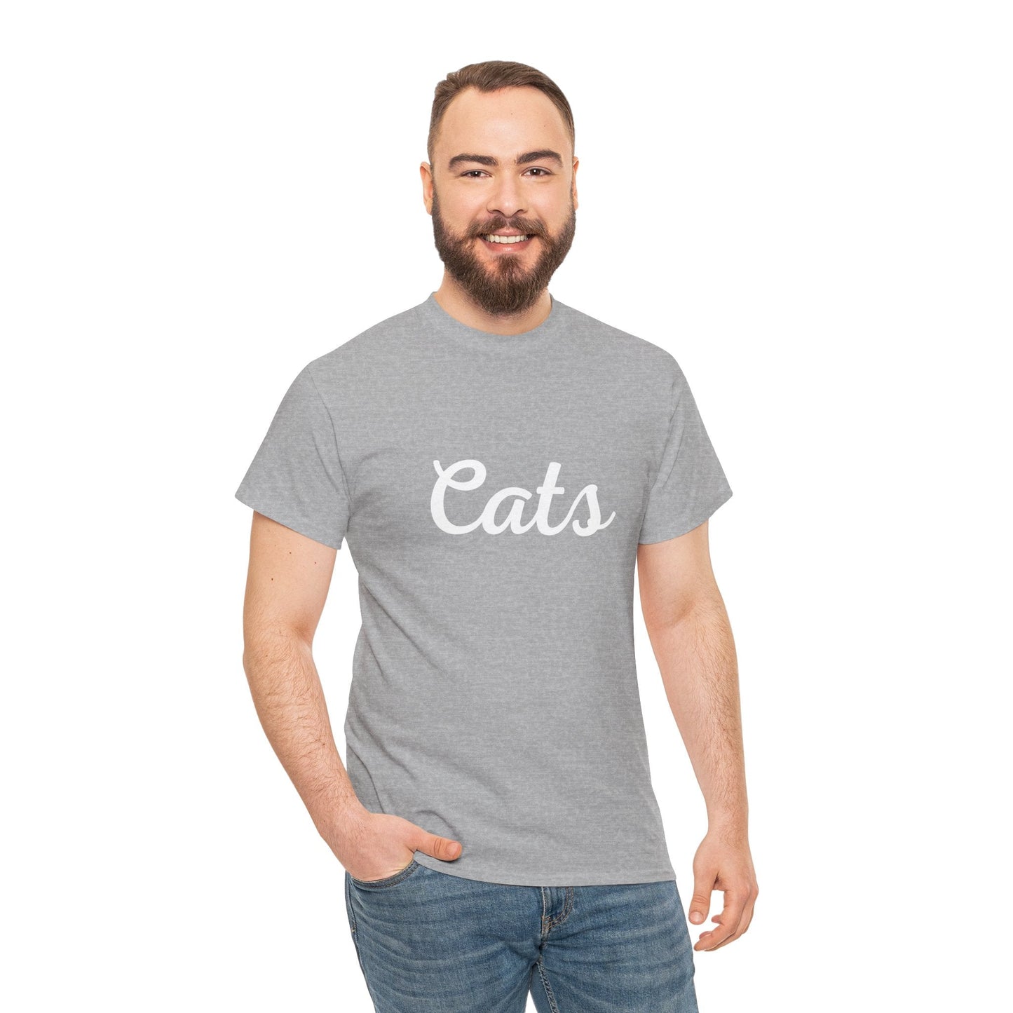 Premium AFL Cats t-shirt – Geelong supporter gear with a trendy cursive design, perfect for match day outfits