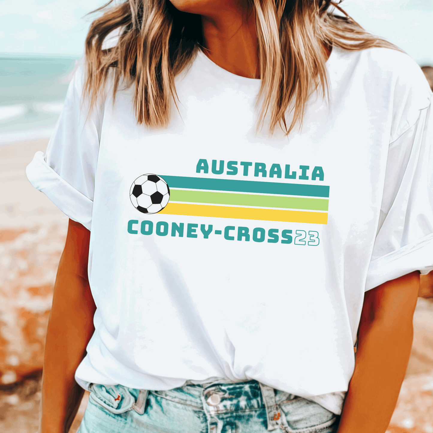 Retro Kyra Cooney-Cross Matildas t-shirt with name and number, perfect for Aussie football fans