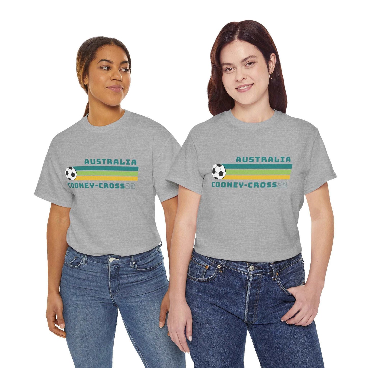 Kyra Cooney-Cross supporter shirt in Aussie colours, ideal for match wear and football pride