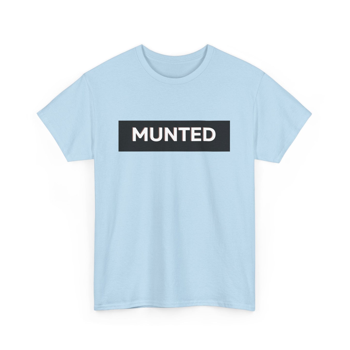 Graphic tee with simple "Munted" print for Aussie locals