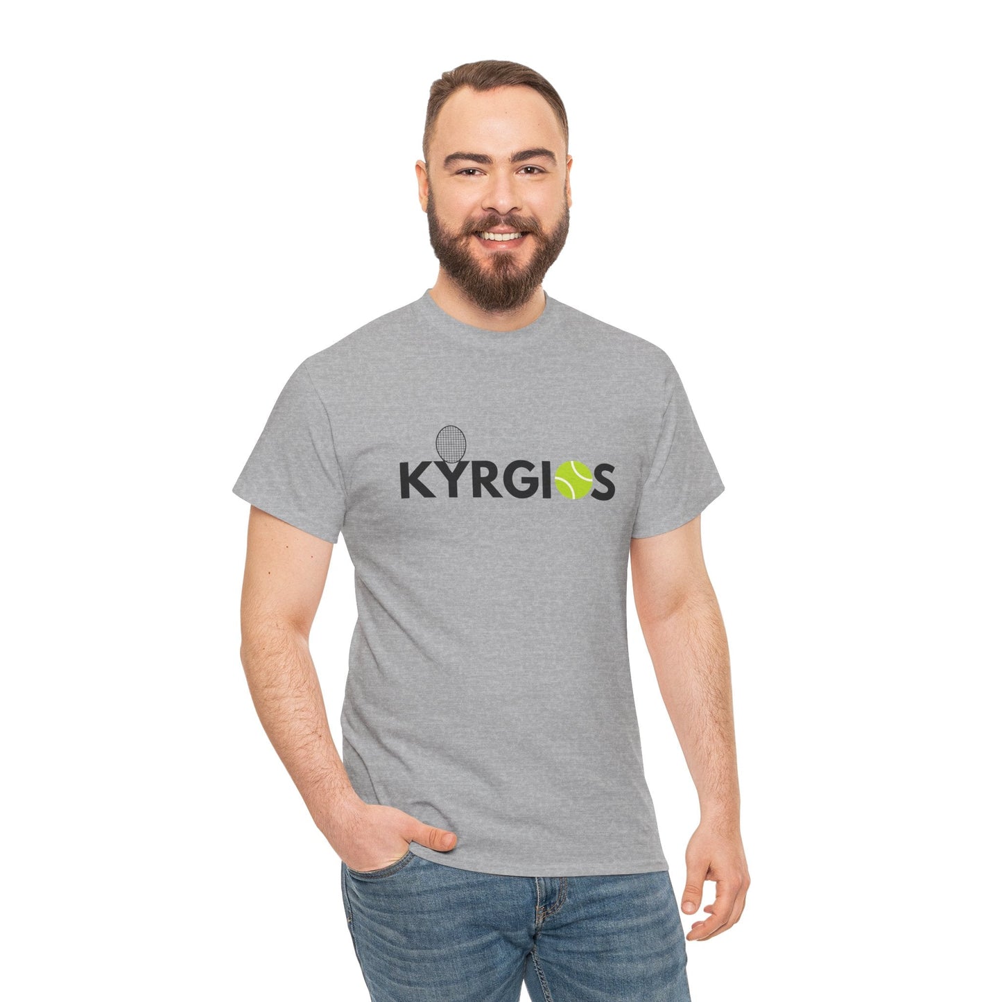 Nick Kyrgios fan? Show your support with this classic 'Kyrgios' t-shirt—perfect for Aussie tennis lovers.