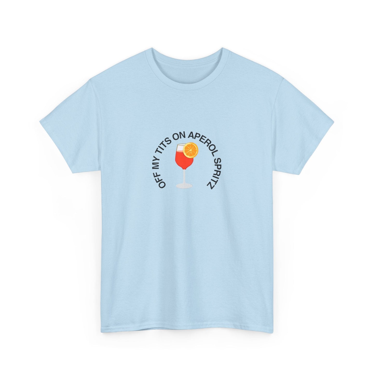 Aperol Spritz lovers will love this 'Off my tits on Aperol Spritz' tee—featuring a fun cocktail graphic and humour.