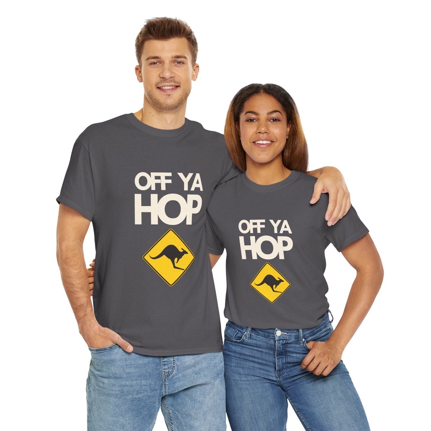 Off ya hop kangaroo t-shirt - Aussie slang shirt