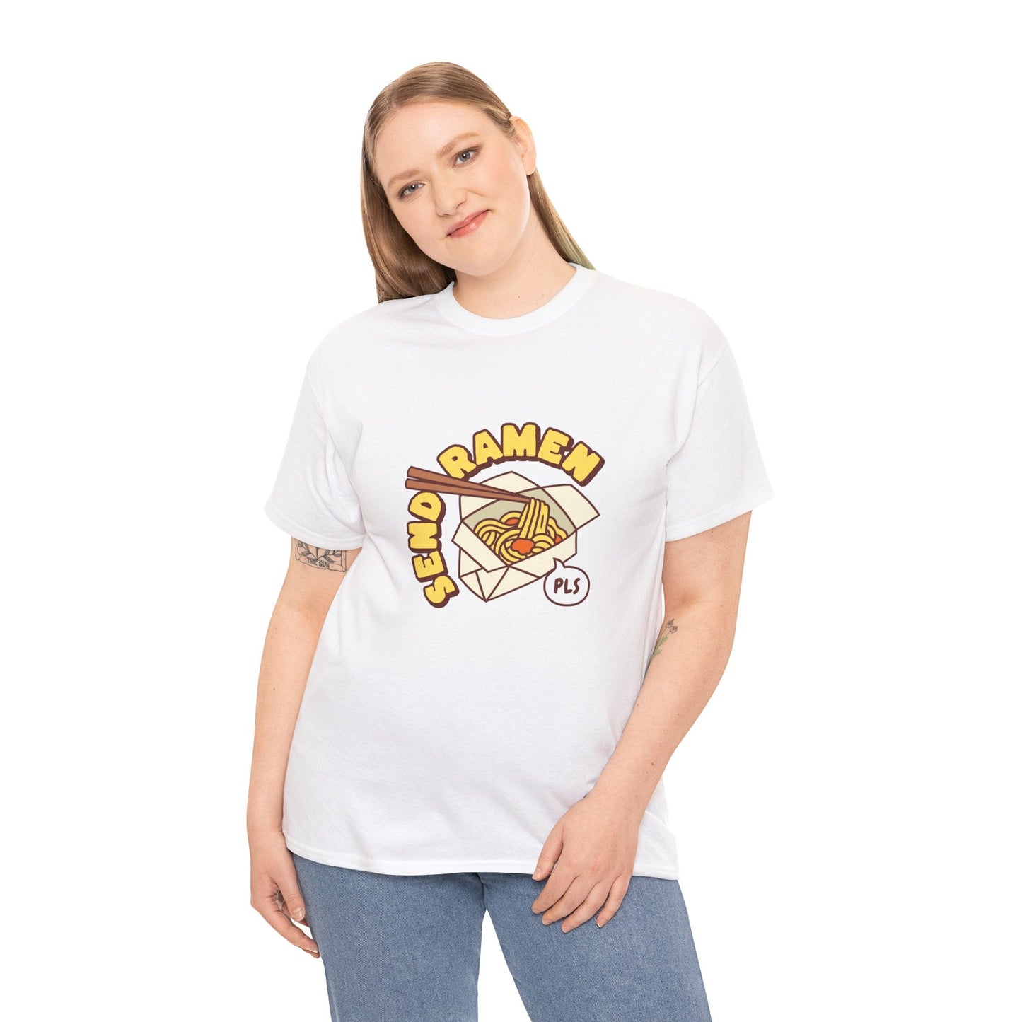 Funny and stylish 'Send Ramen' tee—perfect gift for Japanese food lovers and ramen addicts.