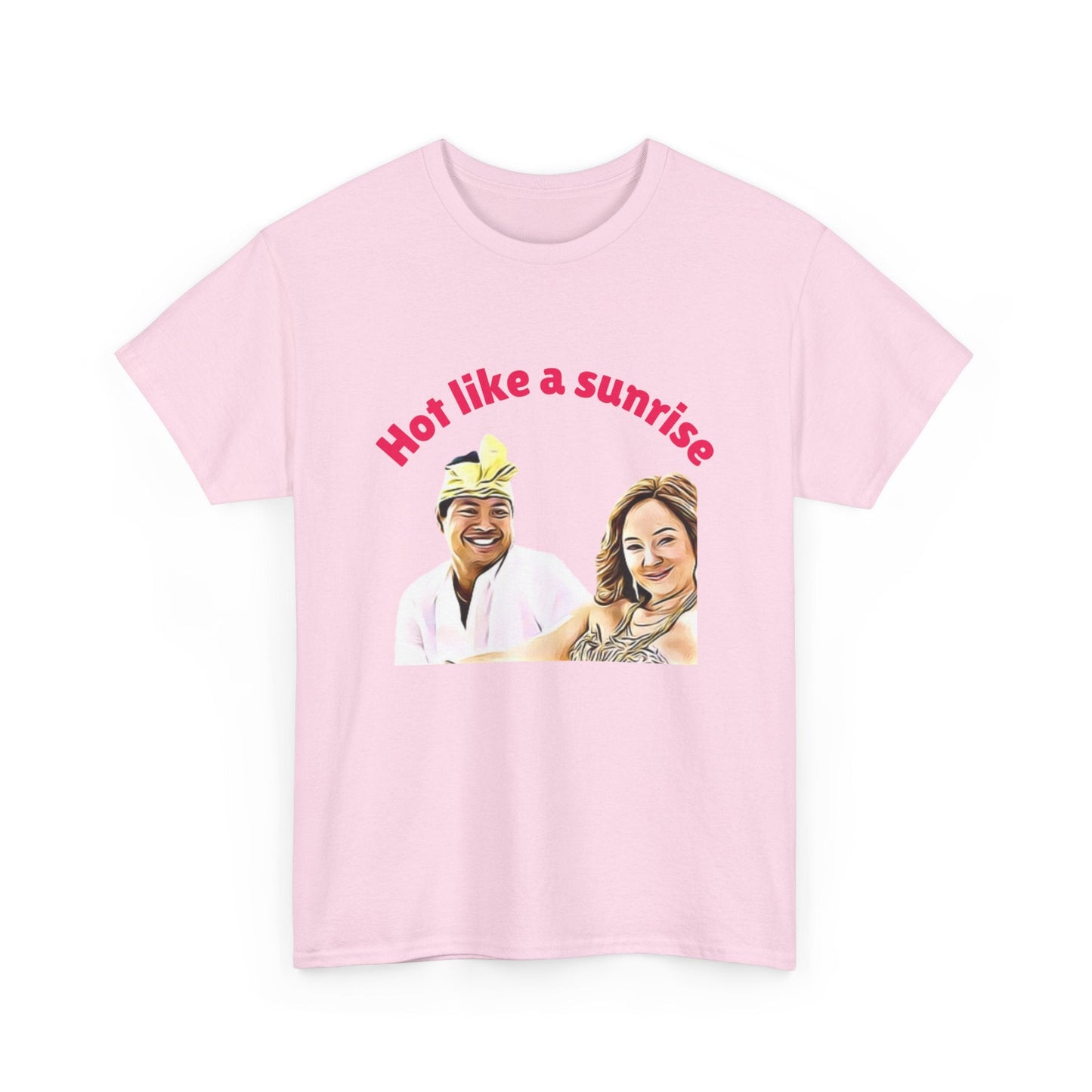 Unisex shirt with "Hot like a sunrise" slogan and AAMI ad tribute