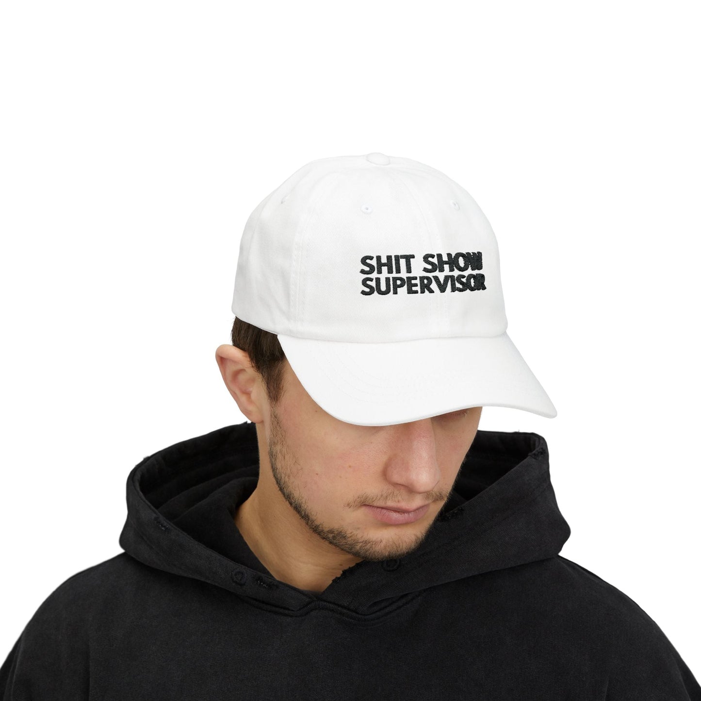Funny embroidered cap reading 'Shit Show Supervisor' – ideal gift for your chaotic boss
