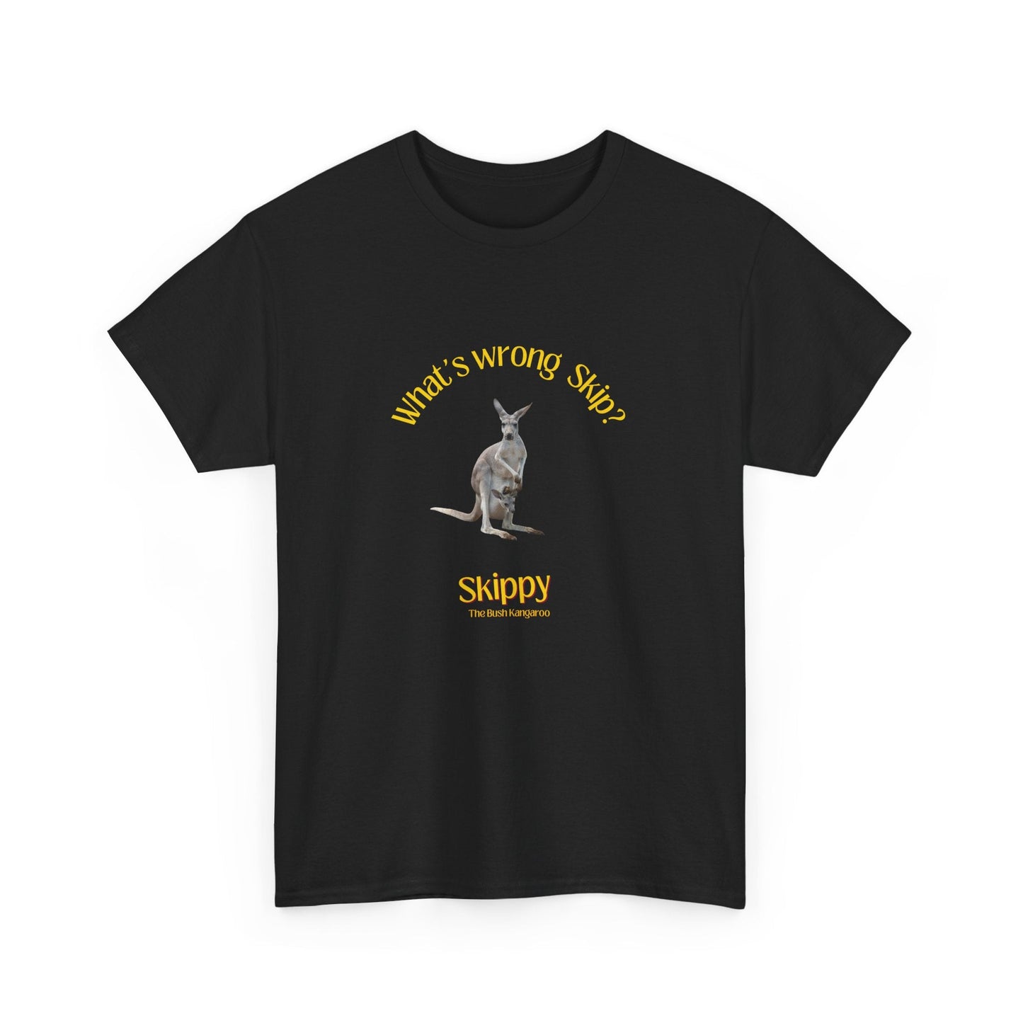 Funny retro 'What’s wrong, Skip?' t-shirt, perfect for fans of Skippy the Bush Kangaroo and Aussie nostalgia