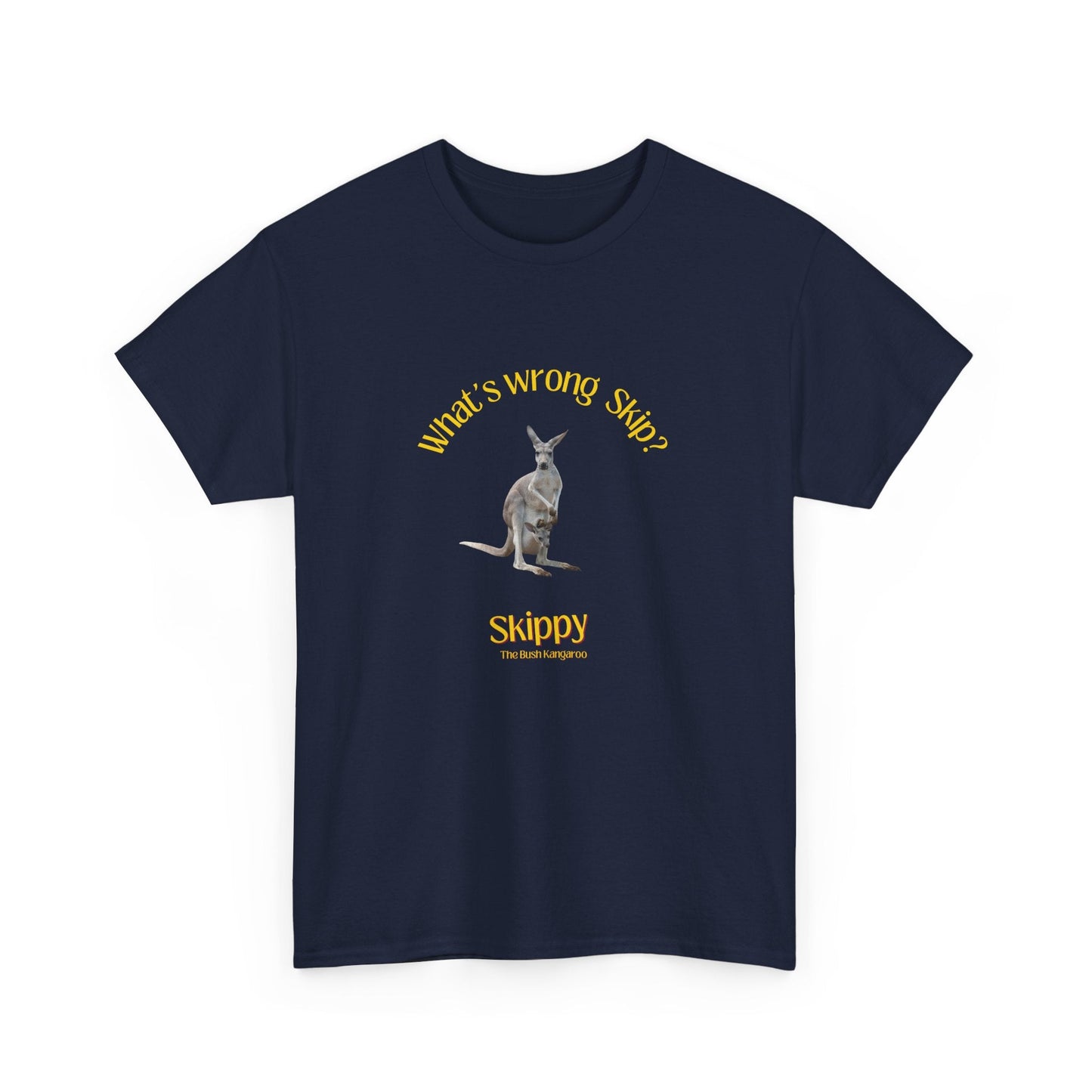 Classic Aussie TV-inspired t-shirt with 'What’s wrong, Skip?'—a must-have for Skippy fans