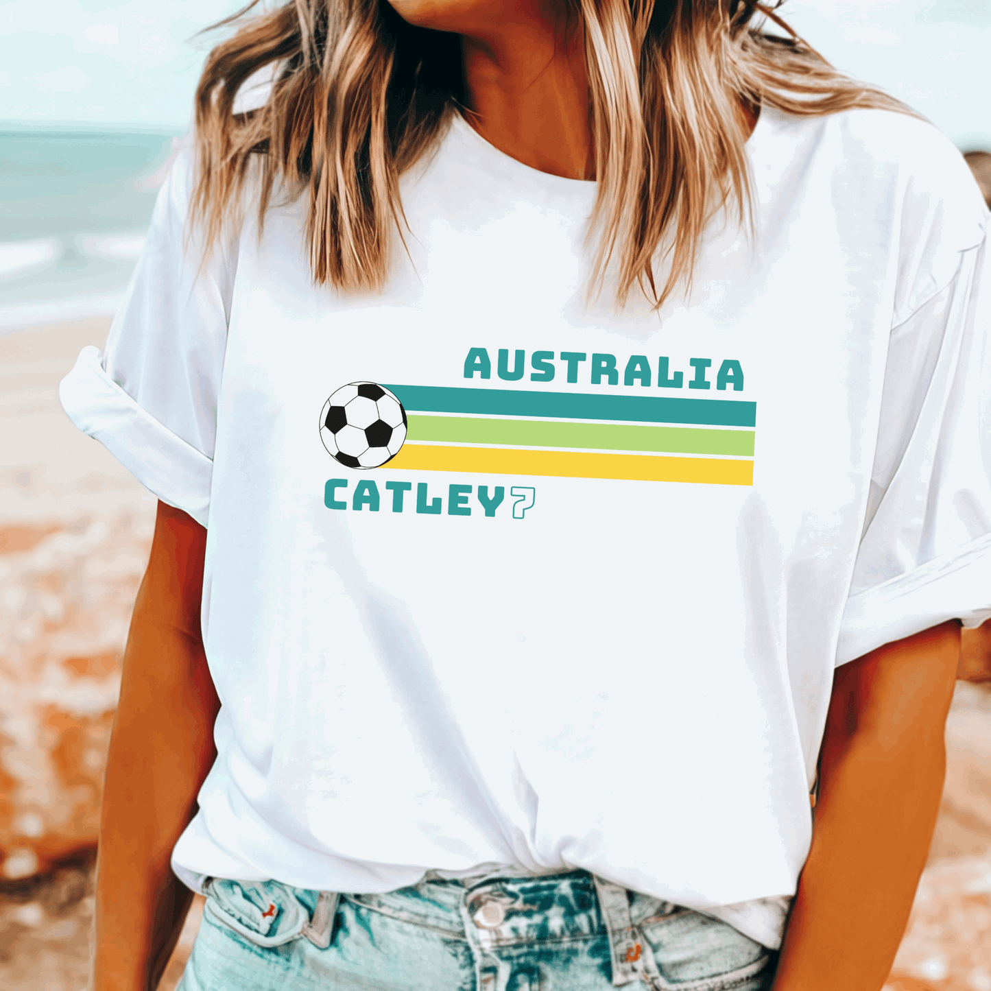 Retro Steph Catley Matildas t-shirt with number 7, perfect gift for Aussie football fan