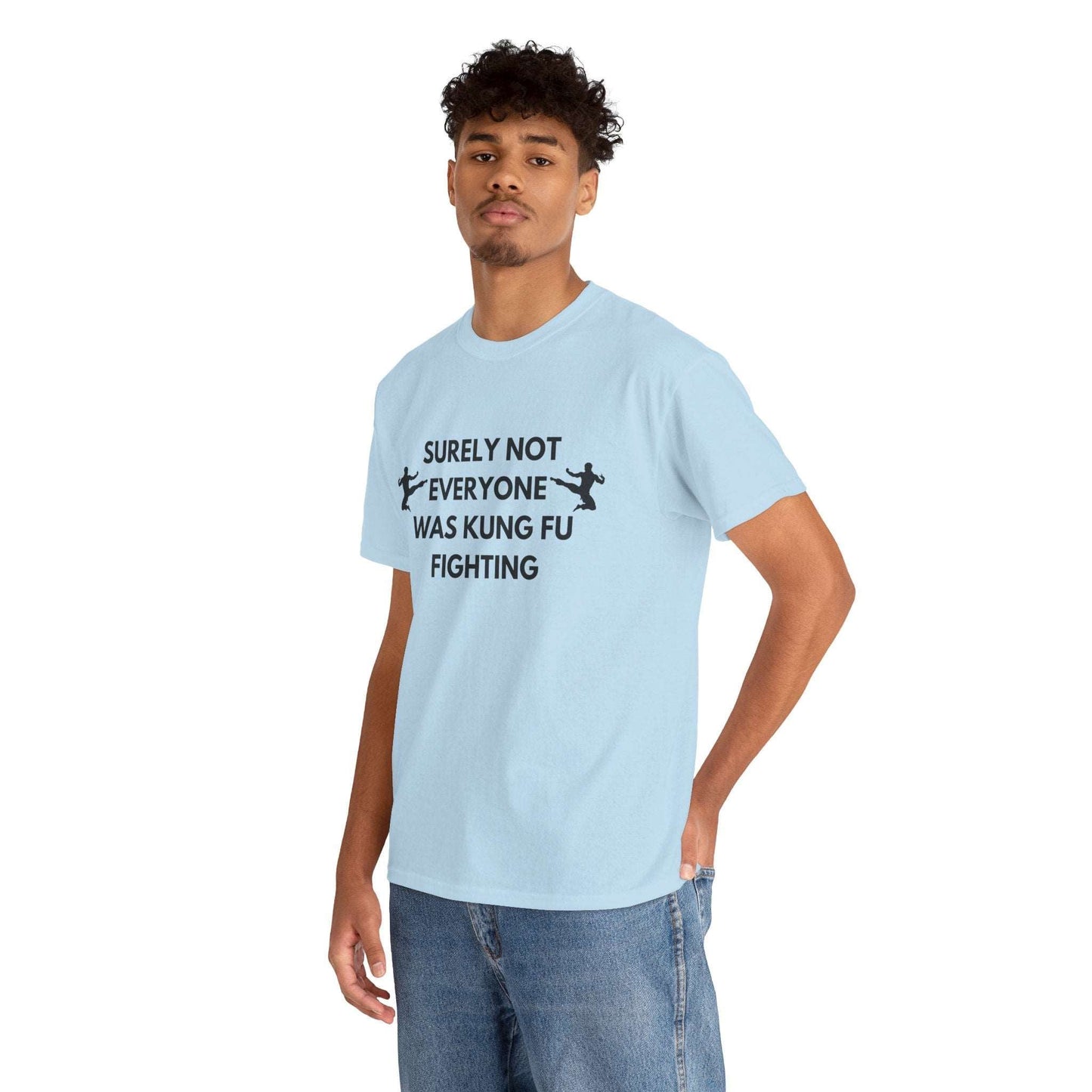 Funny martial arts pun t-shirt for fans of retro music and humour, available in Australia