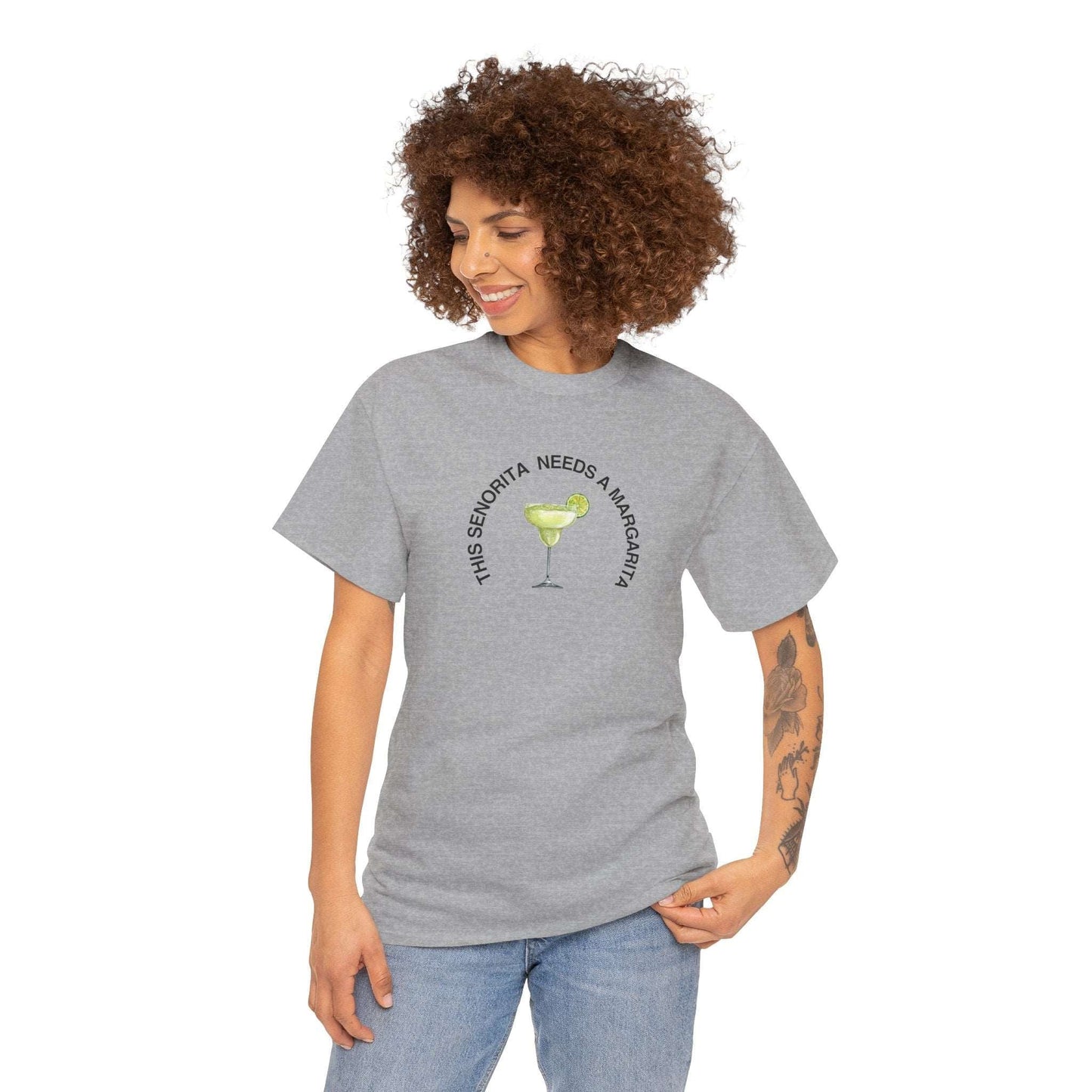 Fun girls weekend t-shirt with cheeky cocktail quote: This Señorita Needs a Margarita