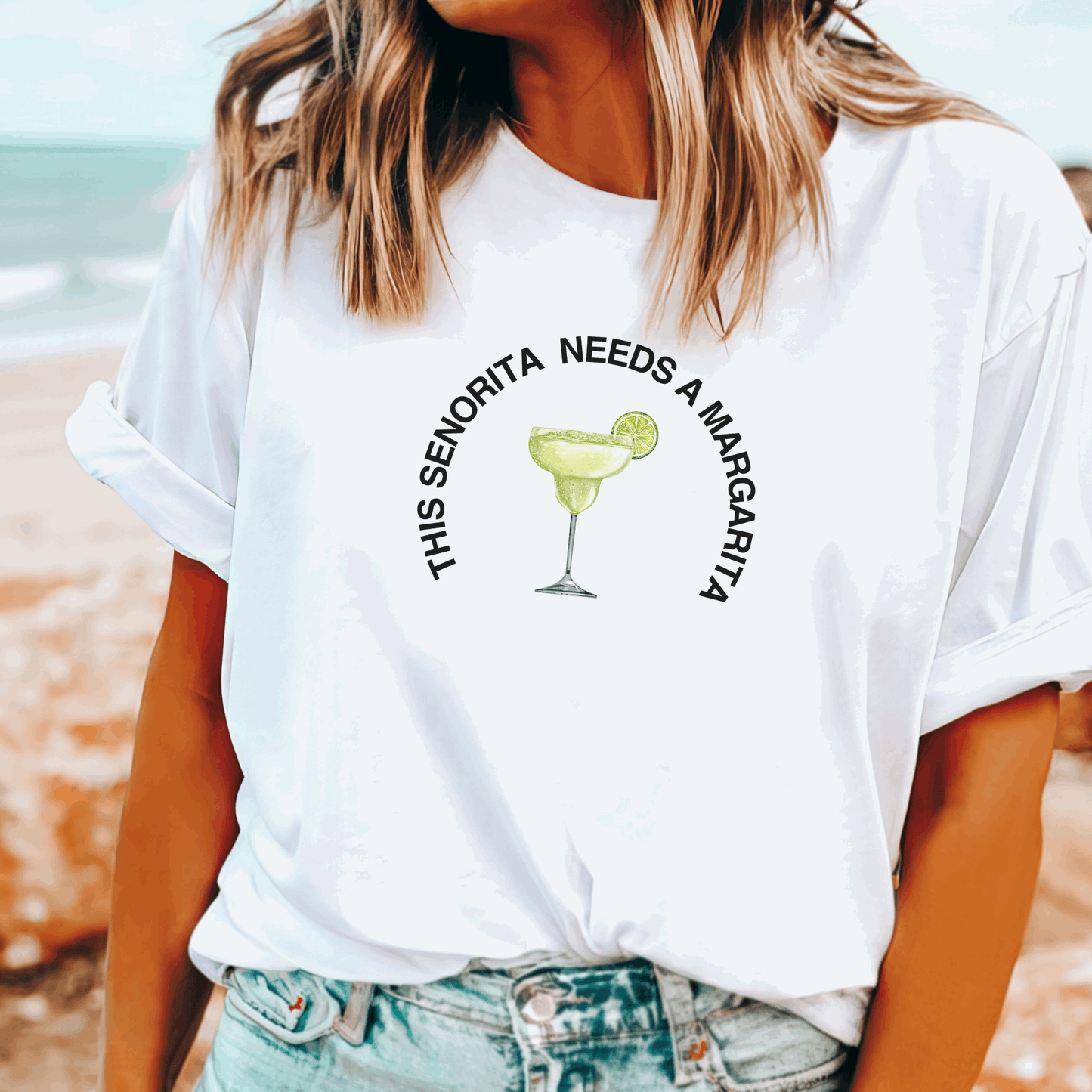 This Señorita Needs a Margarita t-shirt for cocktail lovers and girls’ getaways