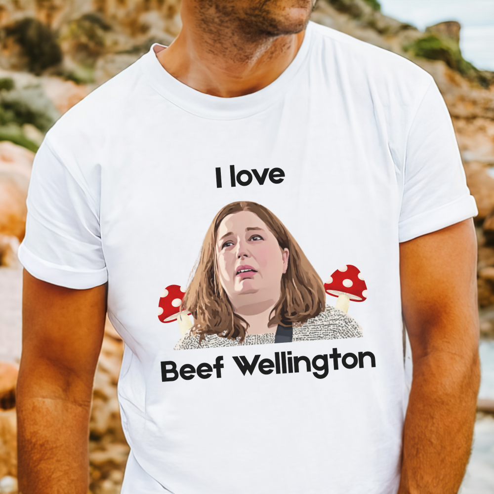 Dark humour tees - I love beef wellington Erin Patterson white shirt