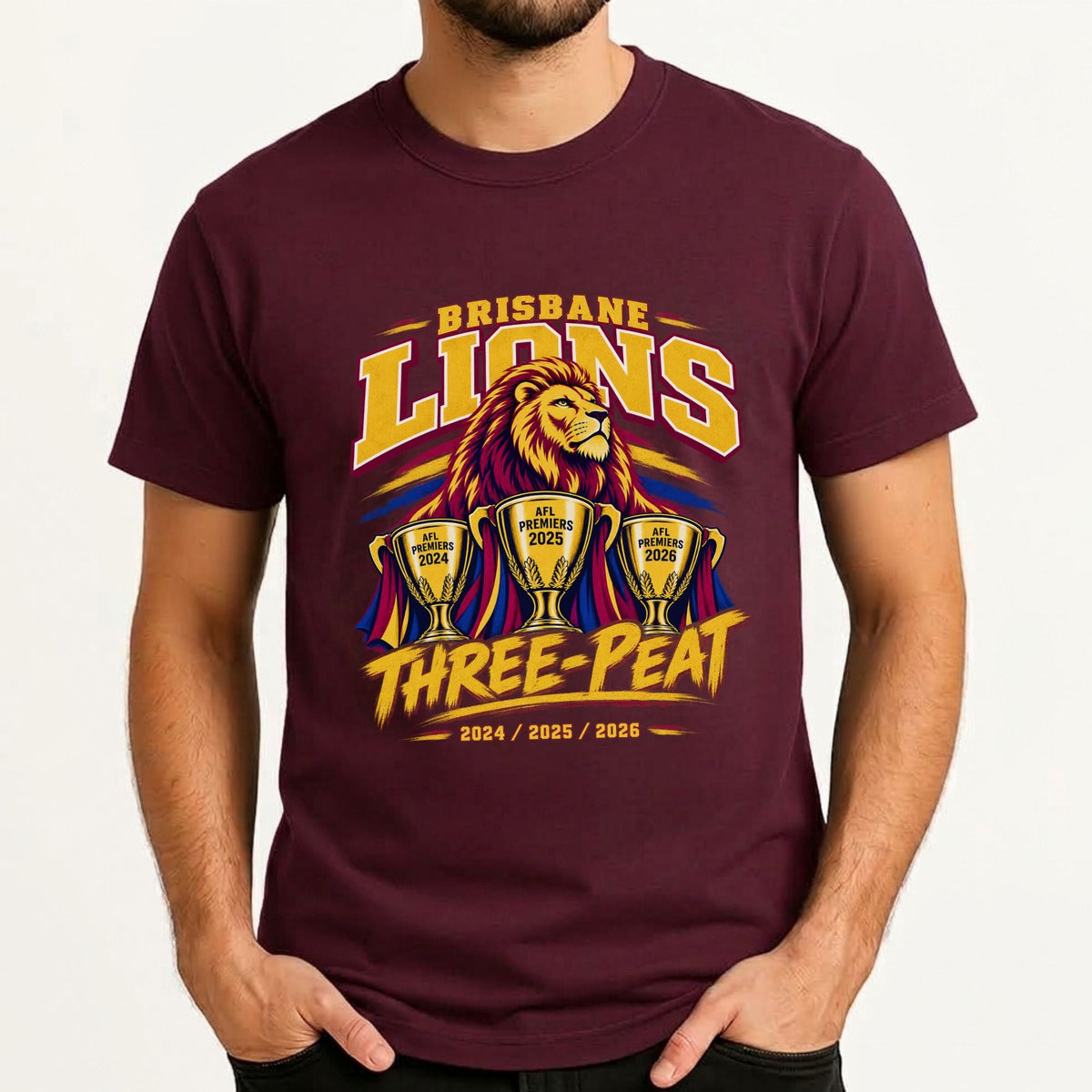 Brisbane Lions Three Peat t-shirt