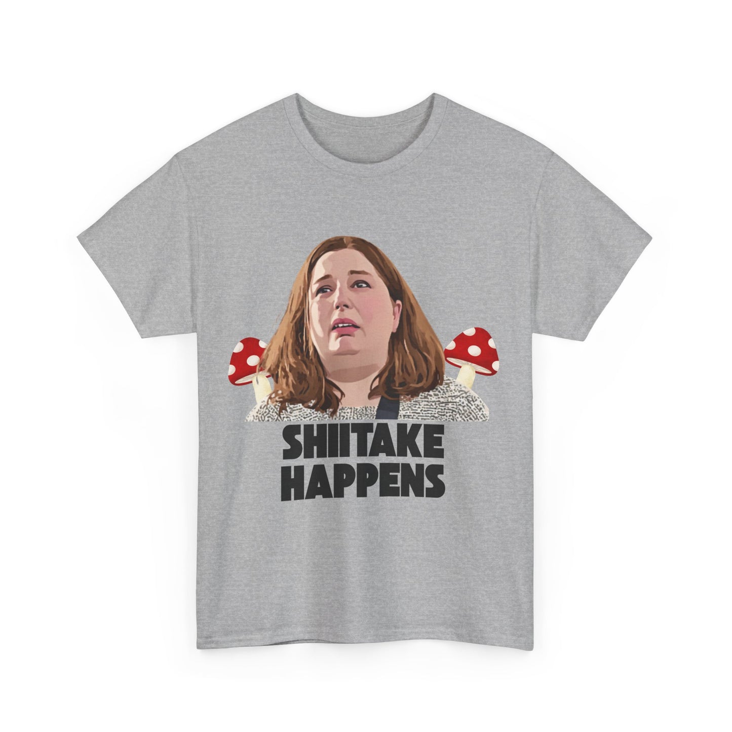 Shiitake Happens t-shirt featuring Erin Patterson graphic