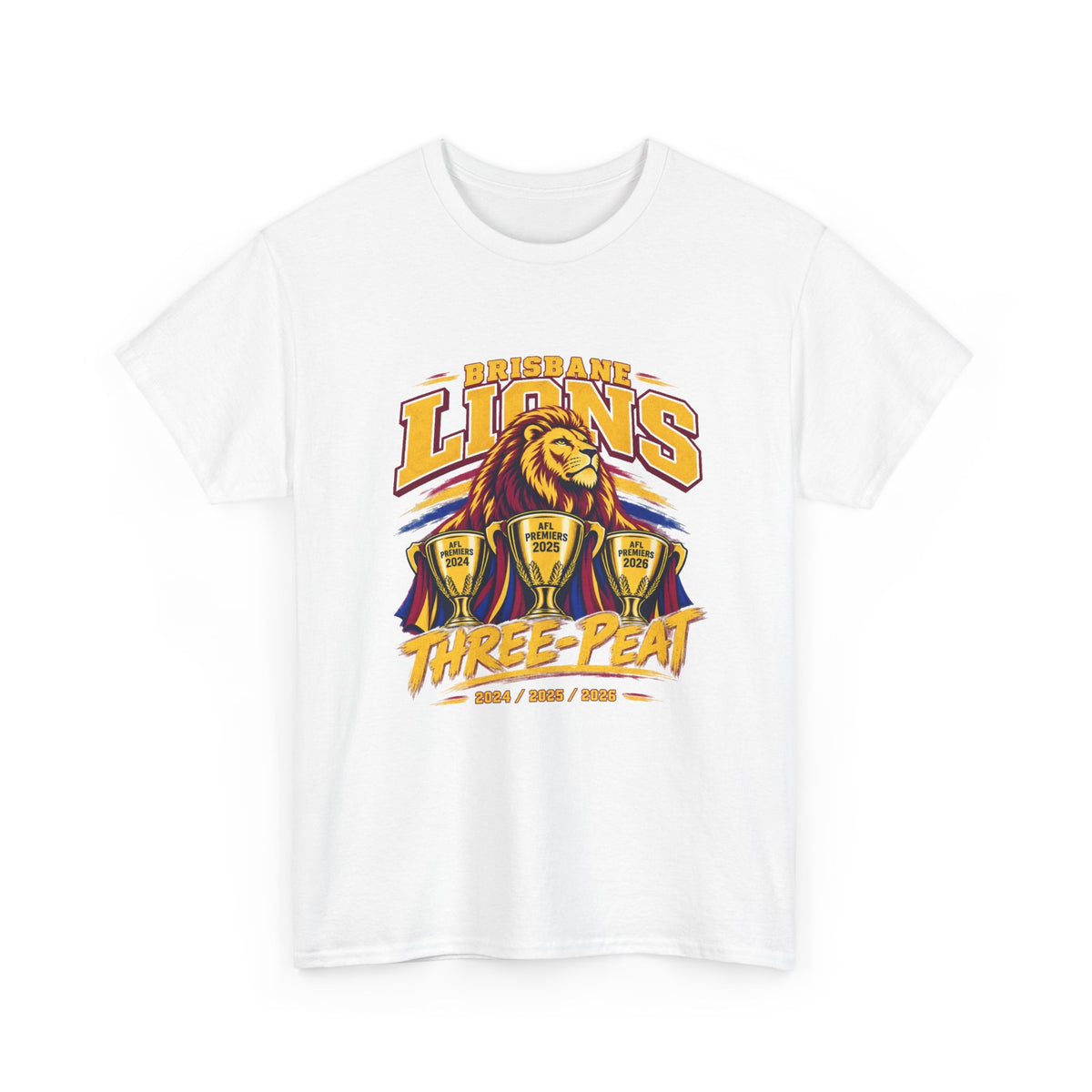 Brisbane Lions three-peat T-shirt for AFL fans