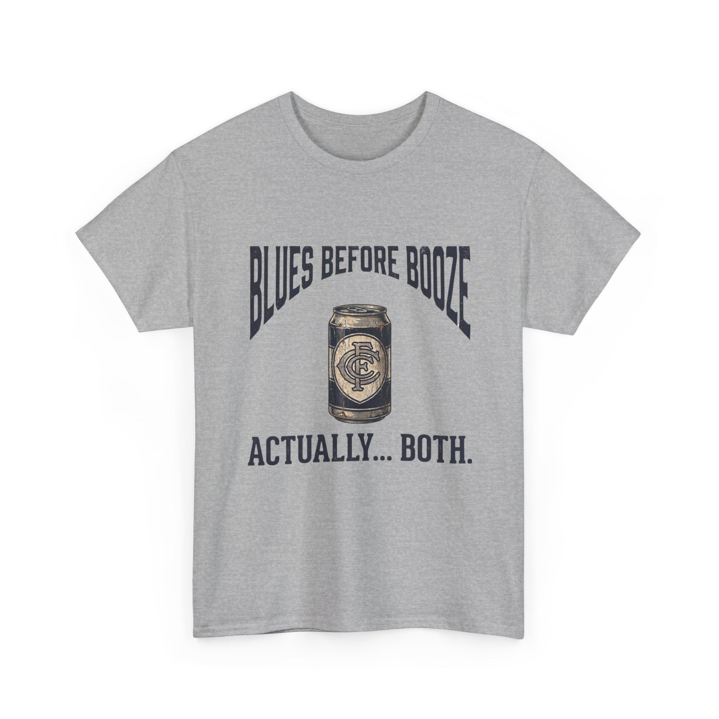 Funny Carlton Supporter Beer Tee - Blues Before Booze T-Shirt