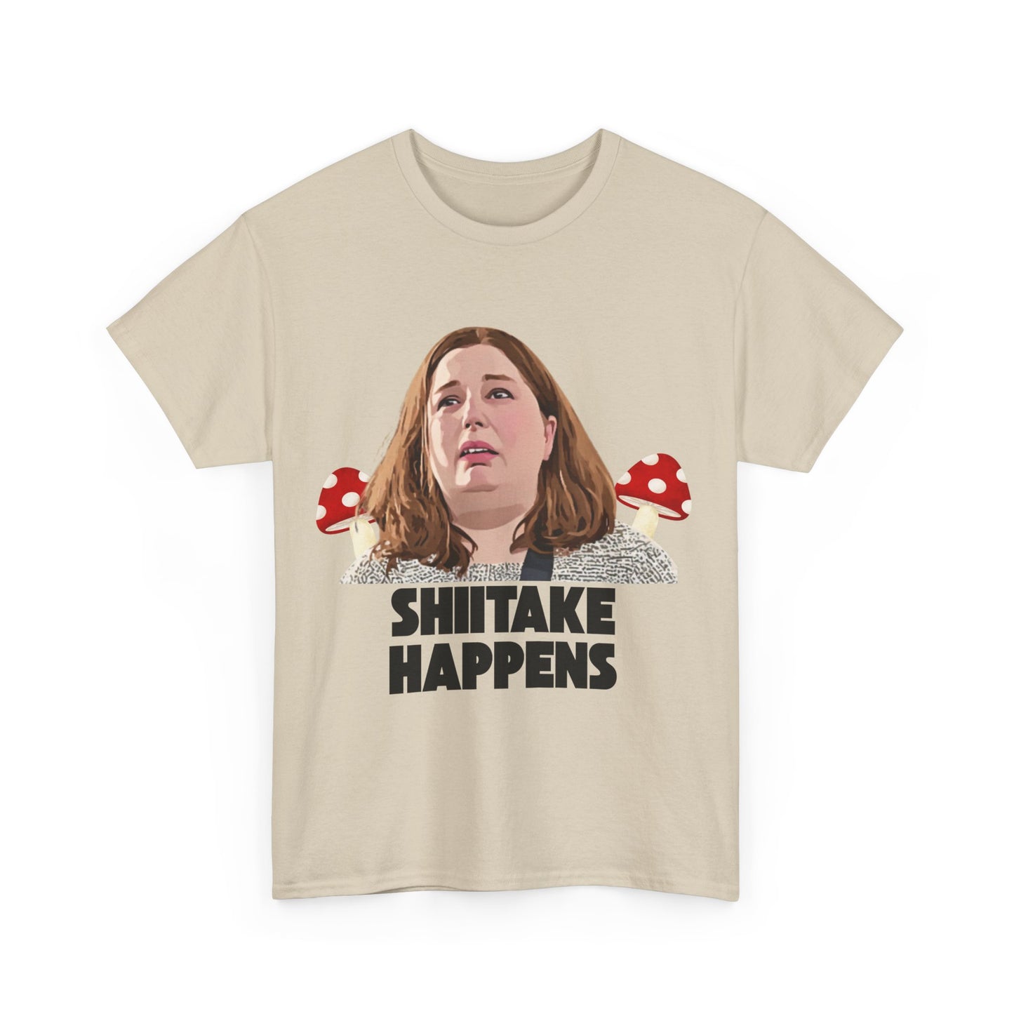 Dark humour shirt with mushroom pun and true crime twist