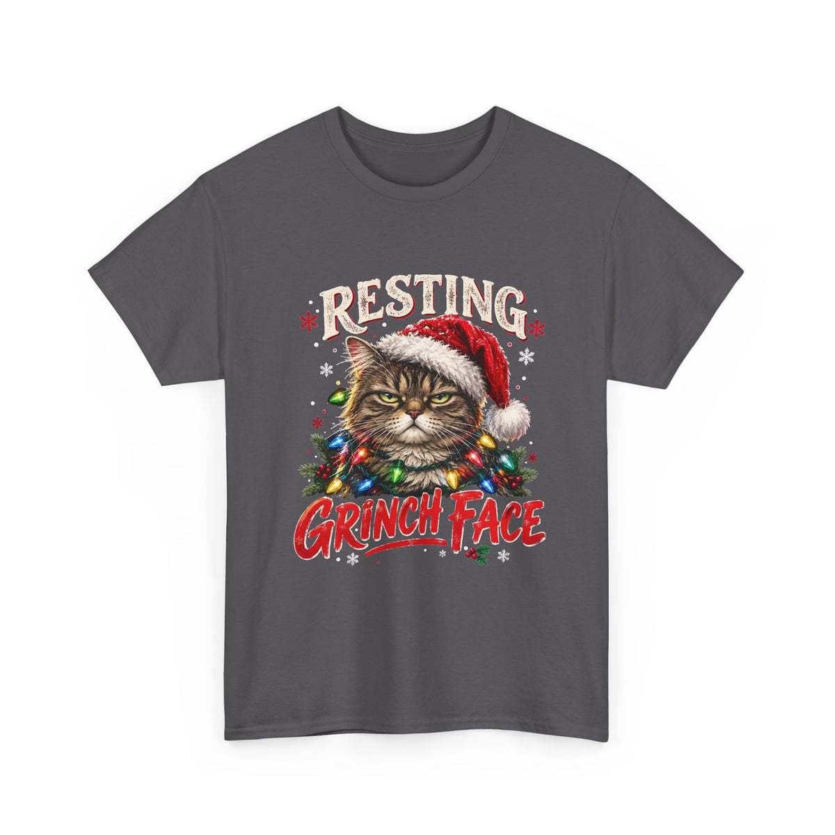 Resting Grinch Face Christmas Cat T-Shirt