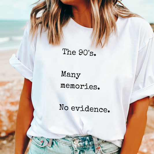 Funny 90s retro t-shirt with nostalgic party quote
